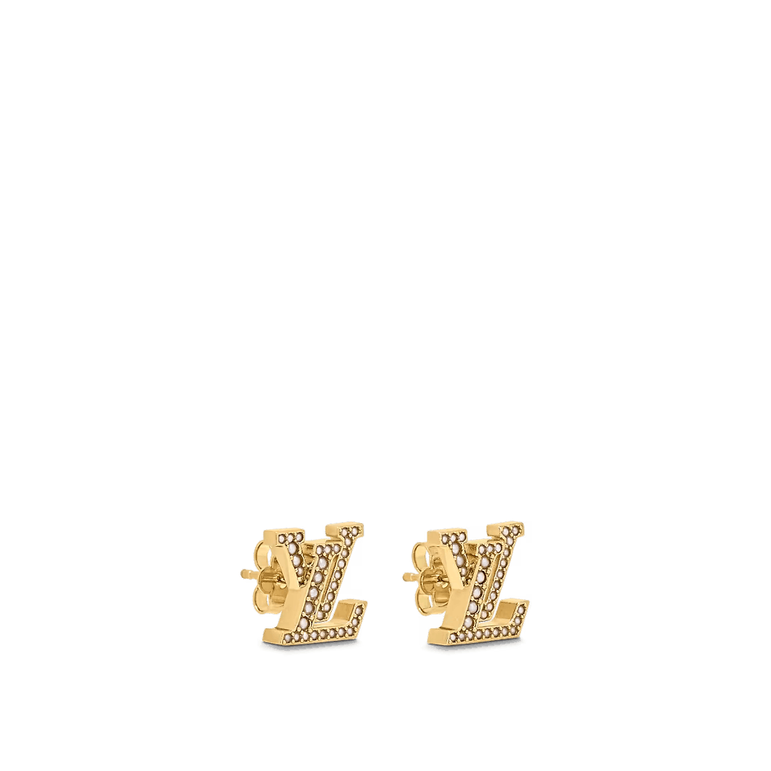 Louis Vuitton LOUIS VUITTON EARRINGS SILVER GOLD MONOGRAM LV