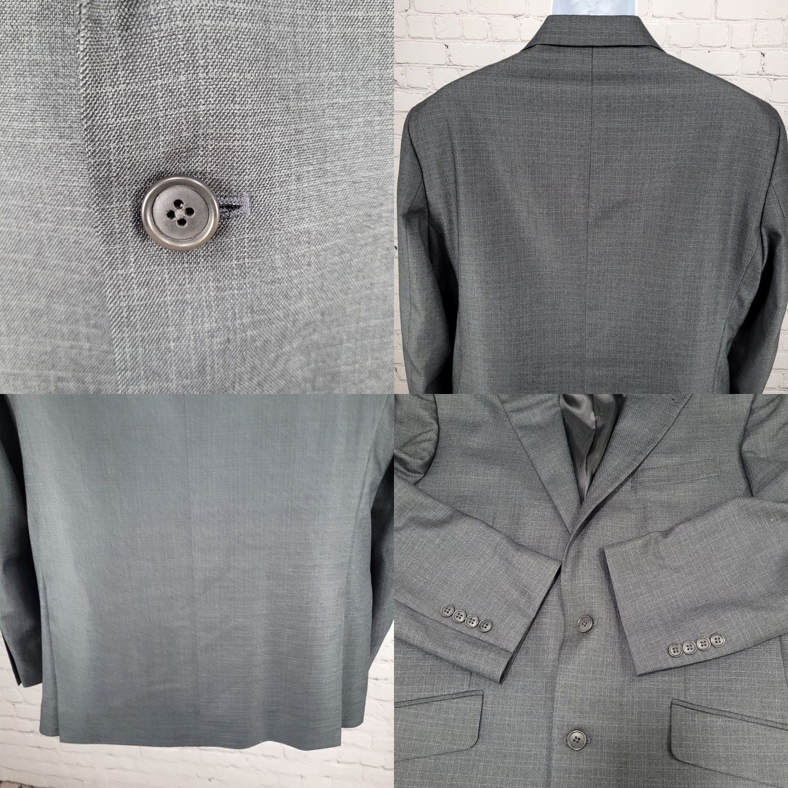 Kenneth Cole Kenneth Cole Blazer Grey Stretch 2 Button Notch Sport Coat 42L Men Trousers? Size 42R - 8 Thumbnail