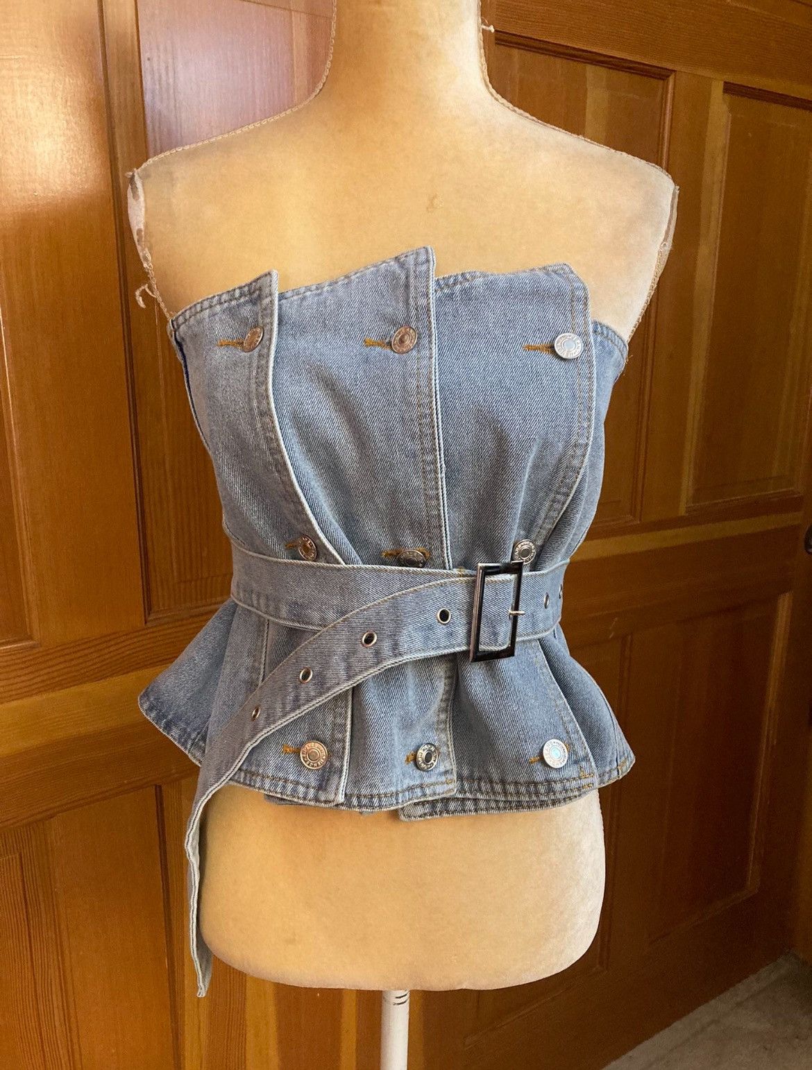 Designer × Other NWT, Lavishly Paris Luxury Double Breasted Denim Corset Size M / US 6-8 / IT 42-44 - 2 Thumbnail