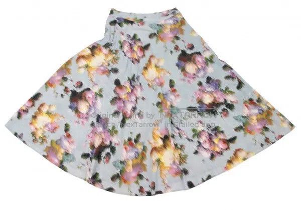 Yohji Yamamoto Yohji Yamamoto size 1 Blur floral silk skirt Size 23" - 2 Thumbnail