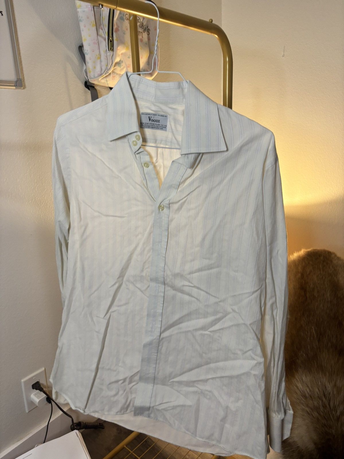 Vogue Vogue Men’s Blue Striped Shirt Size US M / EU 48-50 / 2 - 1 Thumbnail