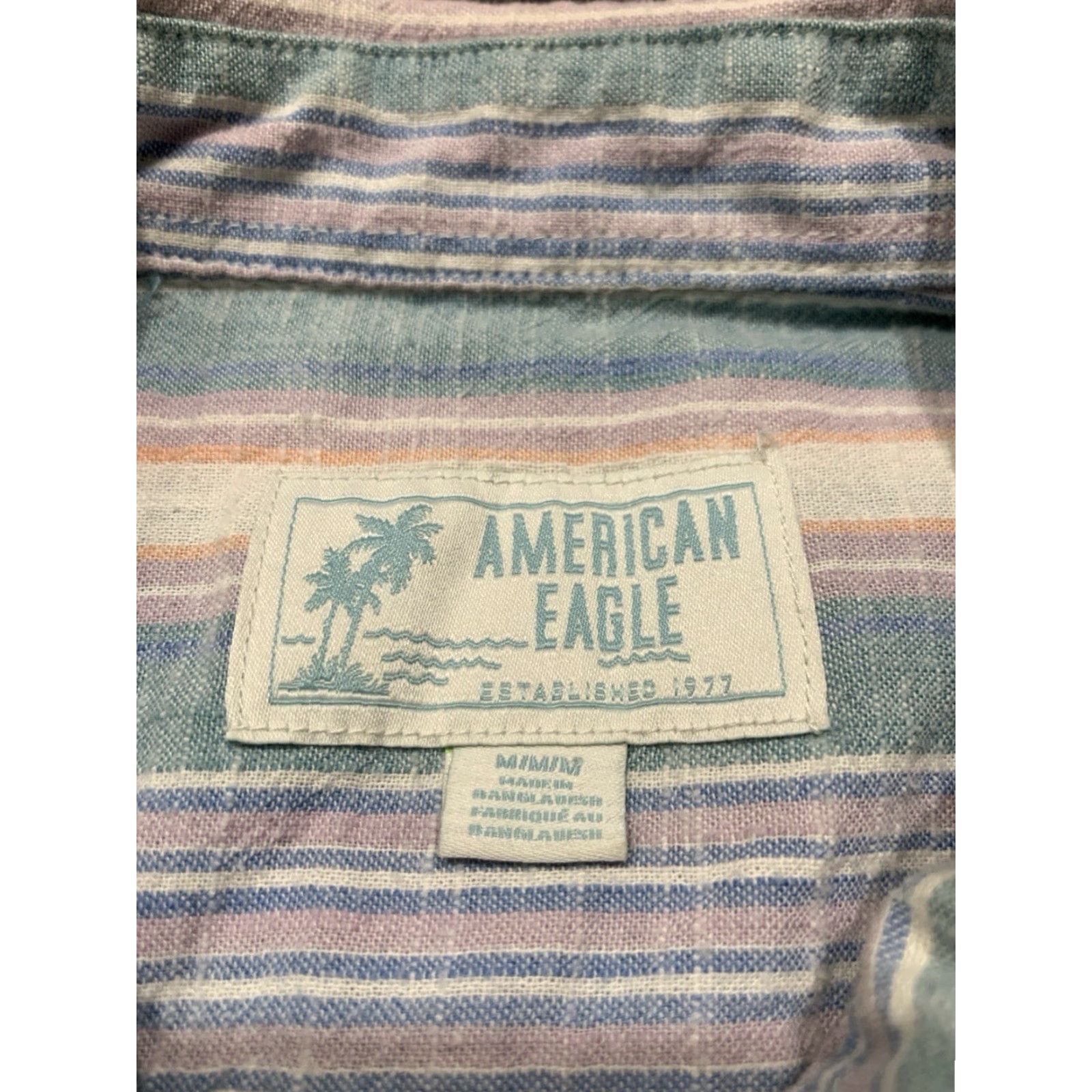 American Eagle Outfitters American Eagle Men’s M Shirt Cotton Button-Up Short Sleeve Collared Multicolor Casual Size US M / EU 48-50 / 2 - 7 Thumbnail