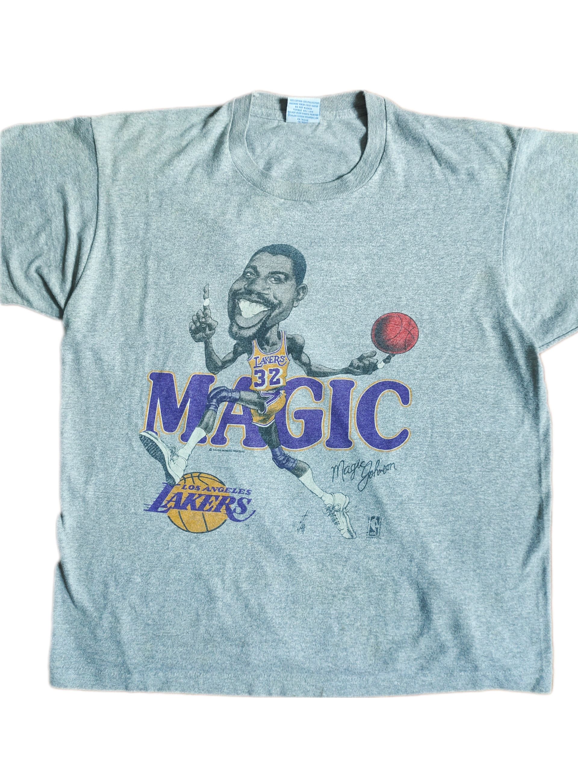 NBA × Salem Sportswear × Vintage Vintage Magic Johnson Caricature 1989 T-shirt Size US XL / EU 56 / 4 - 3 Thumbnail