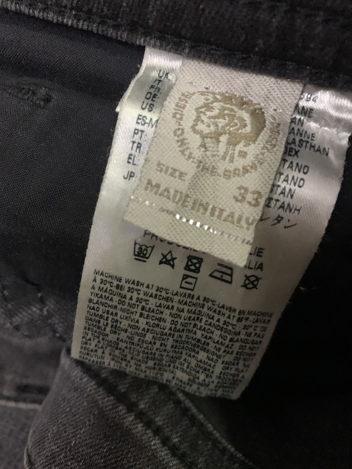Diesel 💥Waxed Diesel Thavar Stretch Slim Black Denim Size US 34 / EU 50 - 11 Thumbnail