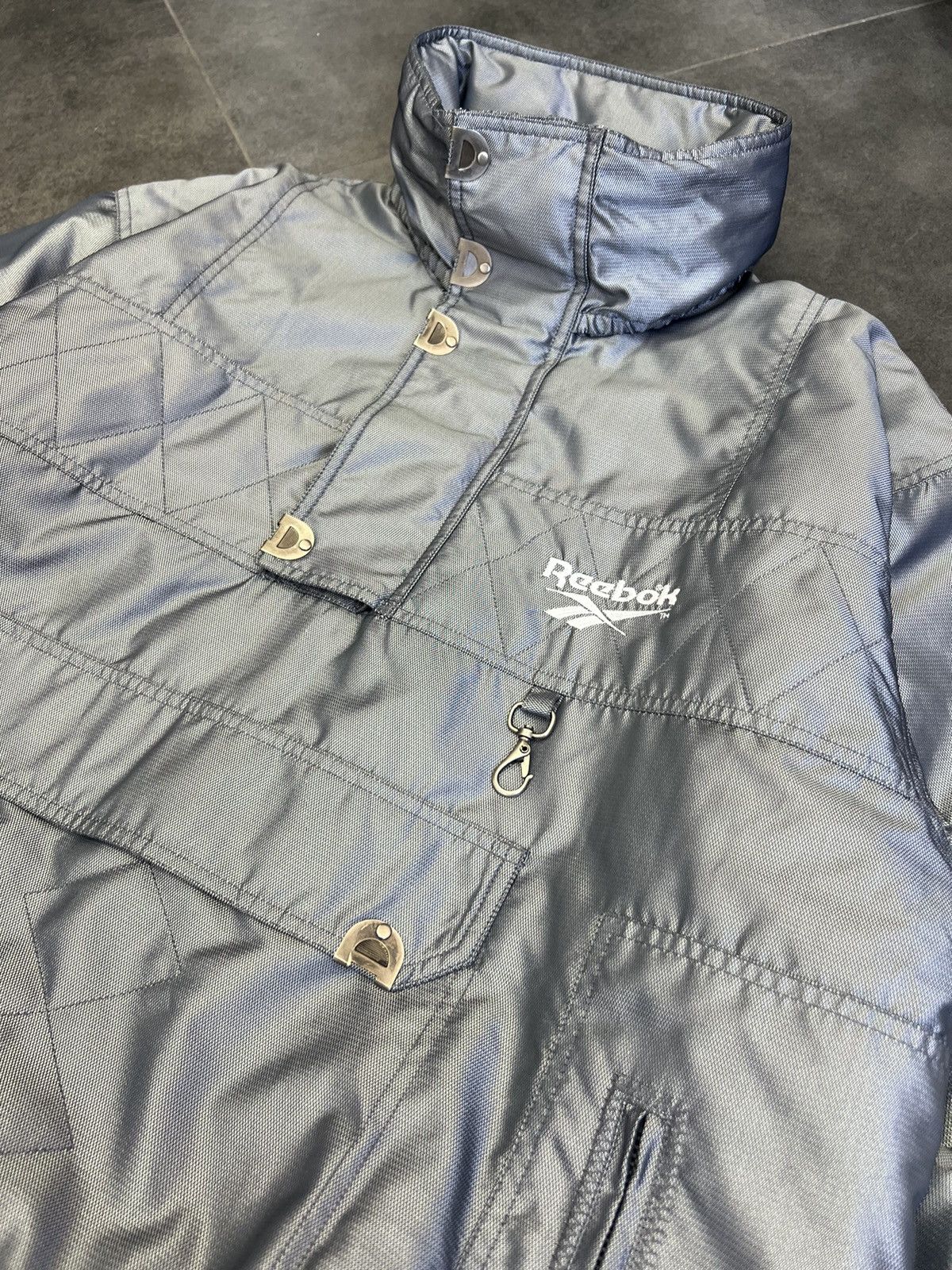 Reebok × Vintage Crazy Metallic futuristic vintage 90s reebok anorak jacket Size US L / EU 52-54 / 3 - 6 Thumbnail
