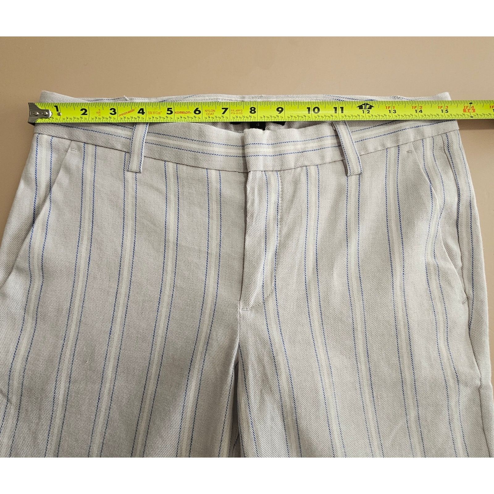 Banana Republic BANANA REPUBLIC AVERY Linen Cotton Striped Ankle Pants 4 Size 27" / US 4 / IT 40 - 3 Thumbnail