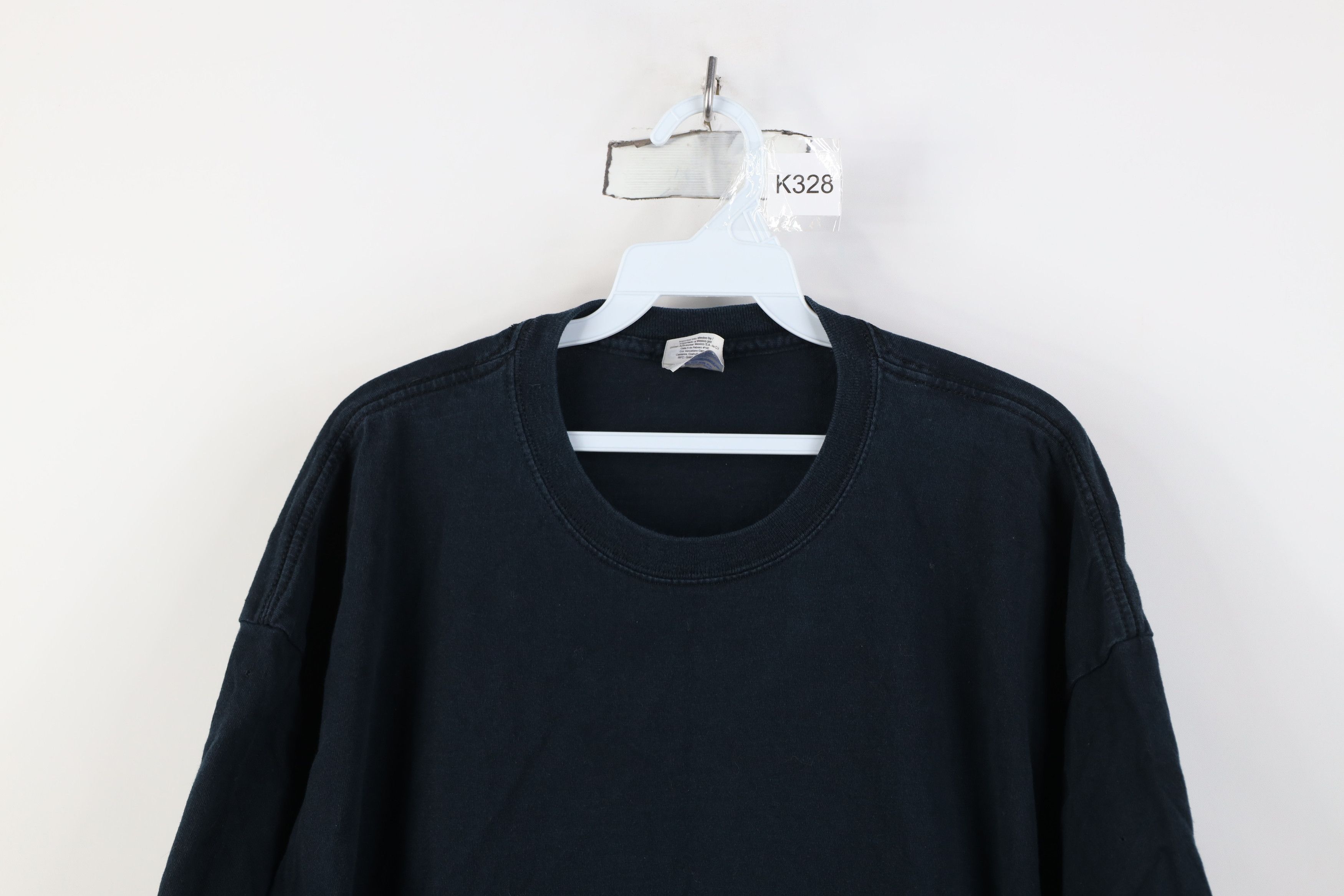 Vintage Vintage 90s Y2K Streetwear Blank Heavy Cotton T-Shirt Black Size US XXL / EU 58 / 5 - 2 Thumbnail