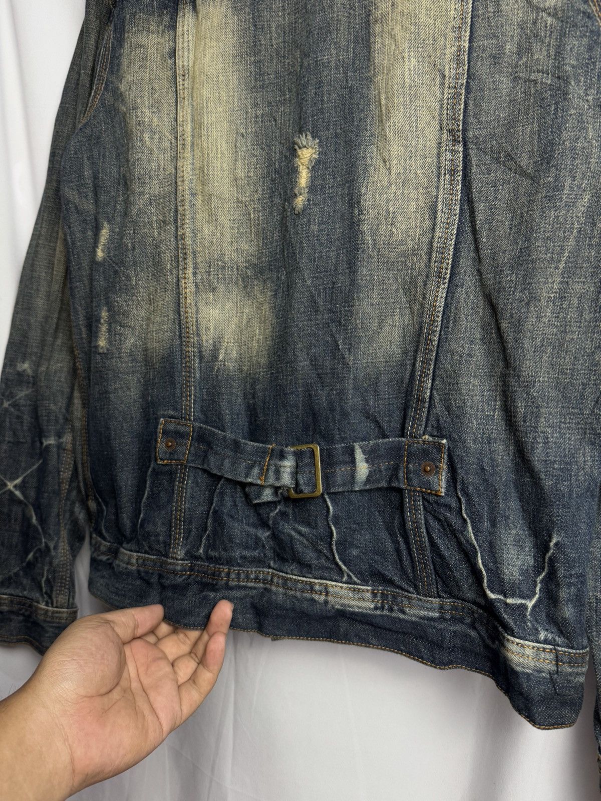 Hysteric Glamour × If Six Was Nine × Japanese Brand Distressed Buckle Back Washed Nero Type 2 Denim Jacket Size US M / EU 48-50 / 2 - 4 Thumbnail
