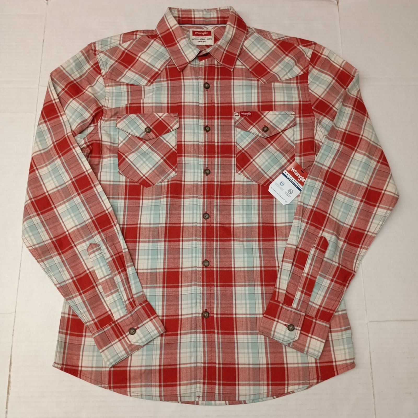 Wrangler Wrangler Cowboy Wash Shirt Men's Size S Red Sky Blue Plaid Size US S / EU 44-46 / 1 - 1 Thumbnail