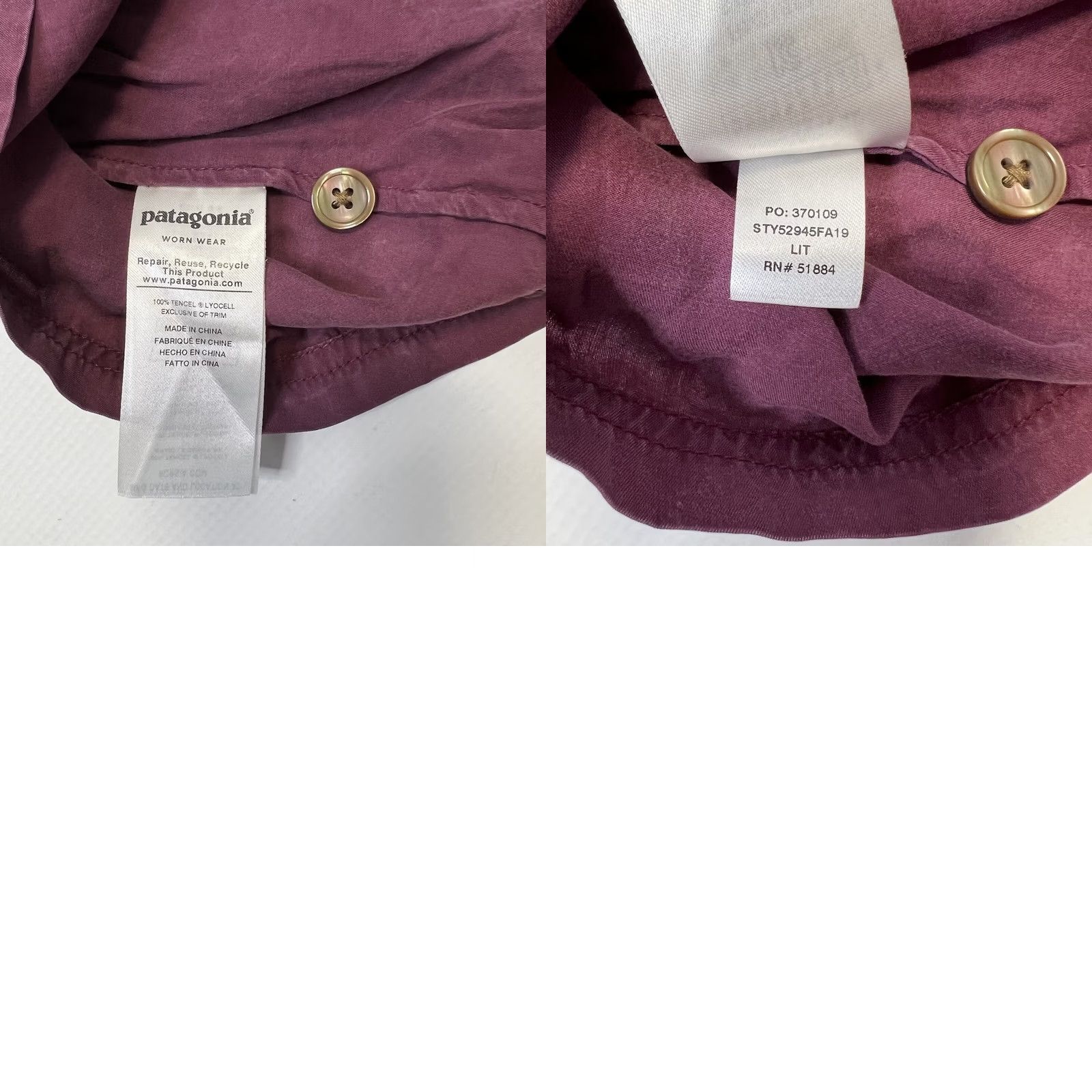 Patagonia Patagonia Blouse Shallow Moon Top L/S Knit XS 100% Tencel Purple Solid Classic Fit Women Size XS / US 0-2 / IT 36-38 - 8 Thumbnail