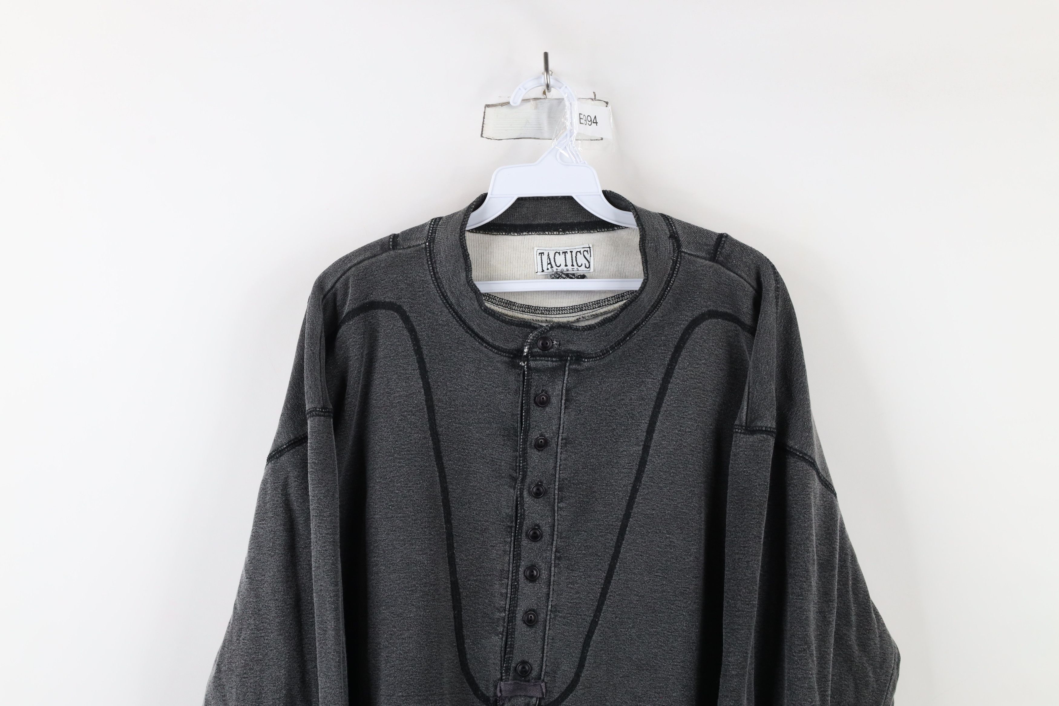 Vintage Vintage 90s Streetwear Fit Ribbed Knit Henley T-Shirt USA Size US L / EU 52-54 / 3 - 2 Thumbnail