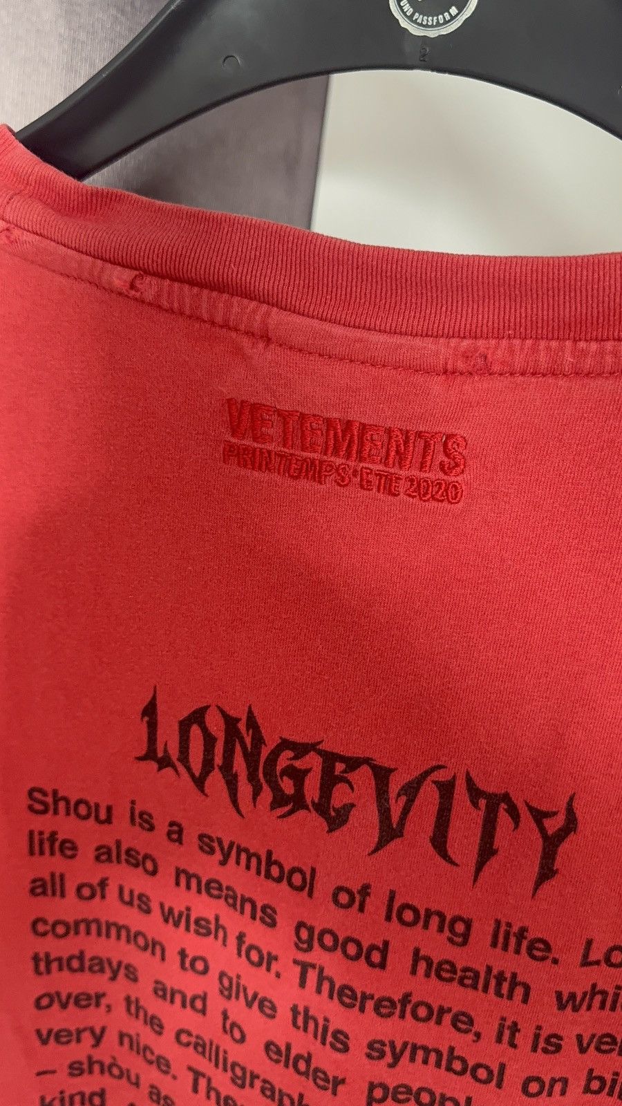 Vetements ✅Vetements Longevity Distressed red t shirt Size US M / EU 48-50 / 2 - 7 Thumbnail