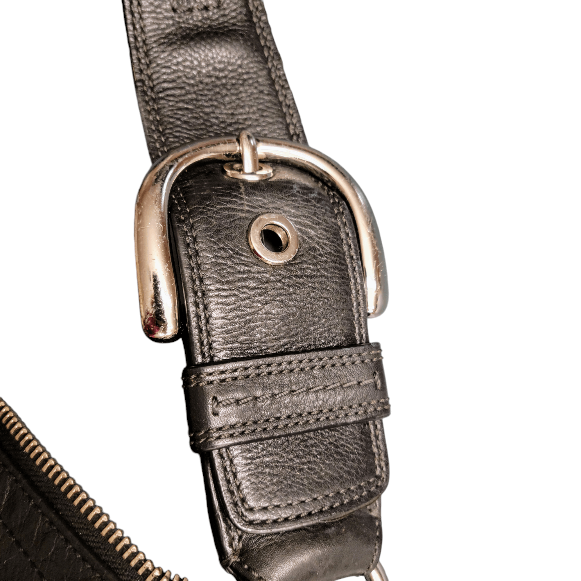 Coach Coach Black Leather Large Hobo Silver Buckle Shoulder Bag Size ONE SIZE - 10 Thumbnail