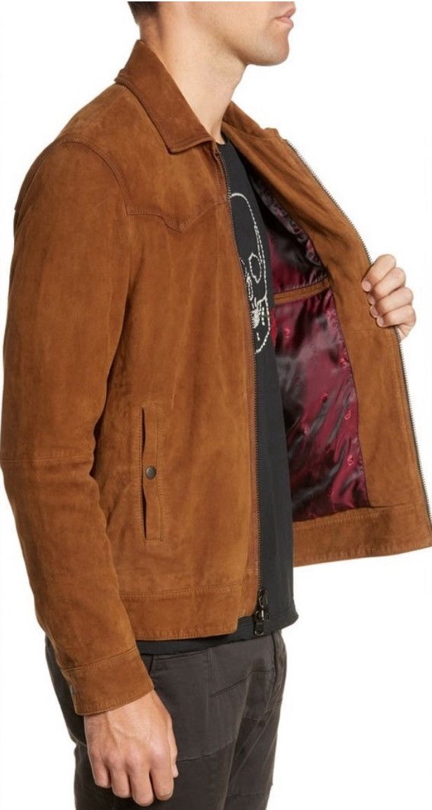 John Varvatos John Varvatos Kingston Suede Leather Jacket Brown L Size US L / EU 52-54 / 3 - 6 Thumbnail