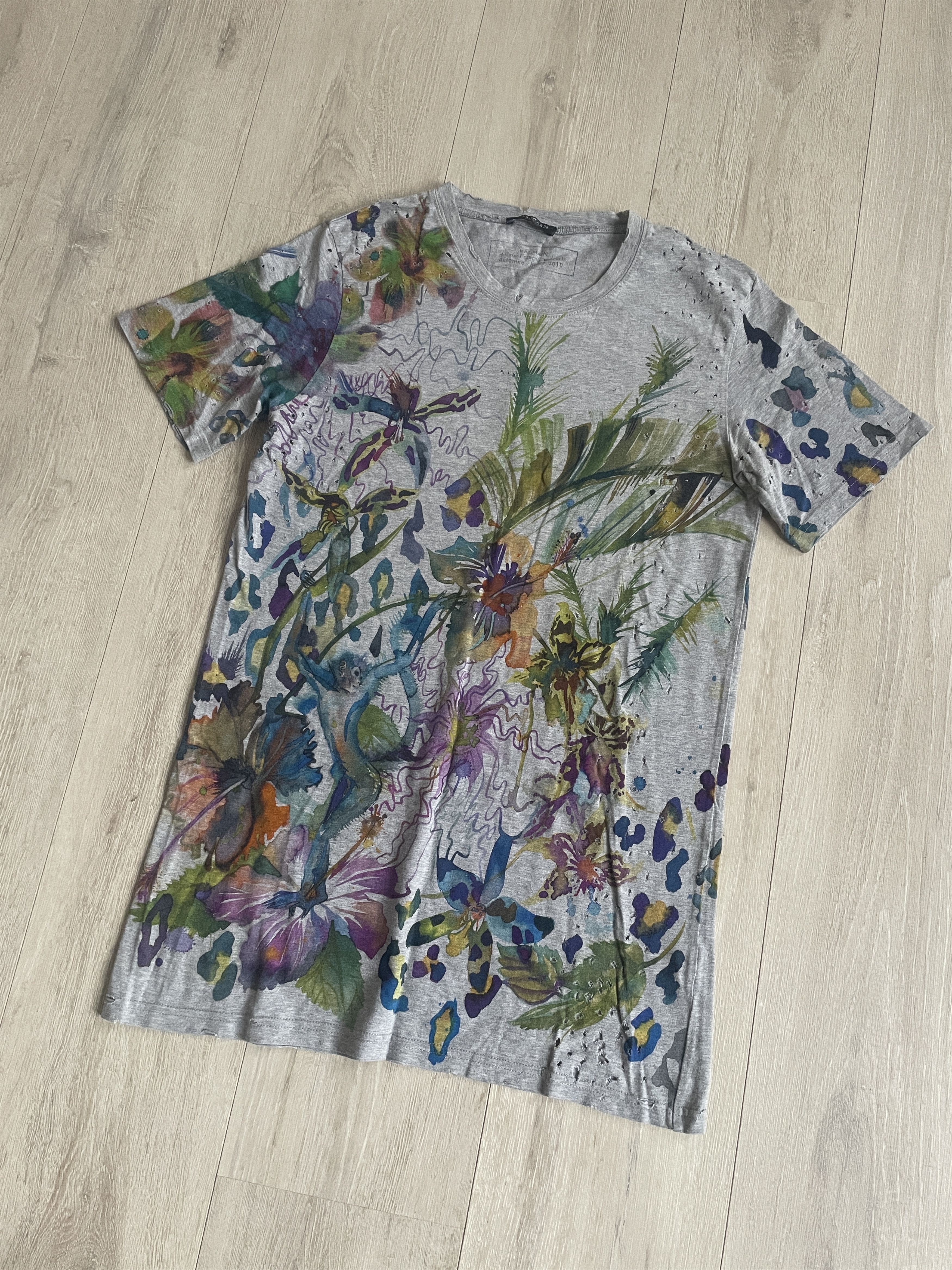 Balmain Balmain AW10 tropical shotgun tee by Christophe Decarnin Size US S / EU 44-46 / 1 - 2 Thumbnail