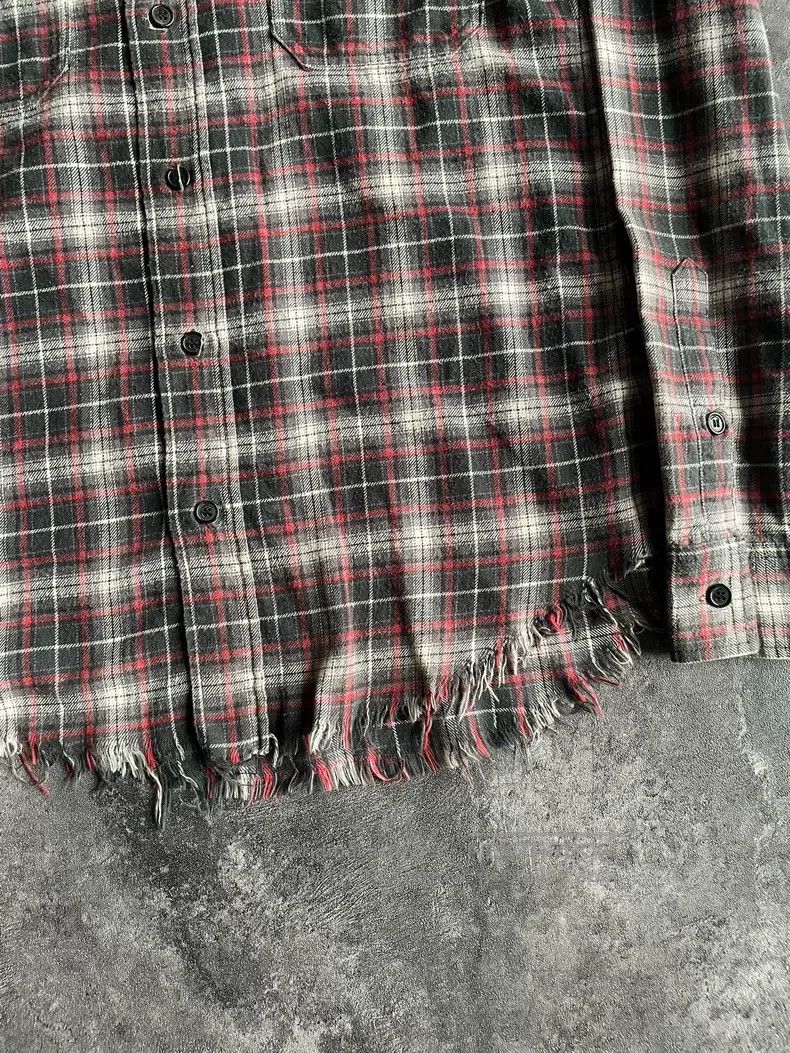 Saint Laurent Paris Saint Laurent Paris Fringe Destroyed Black and Red Plaid S Size US S / EU 44-46 / 1 - 3 Thumbnail