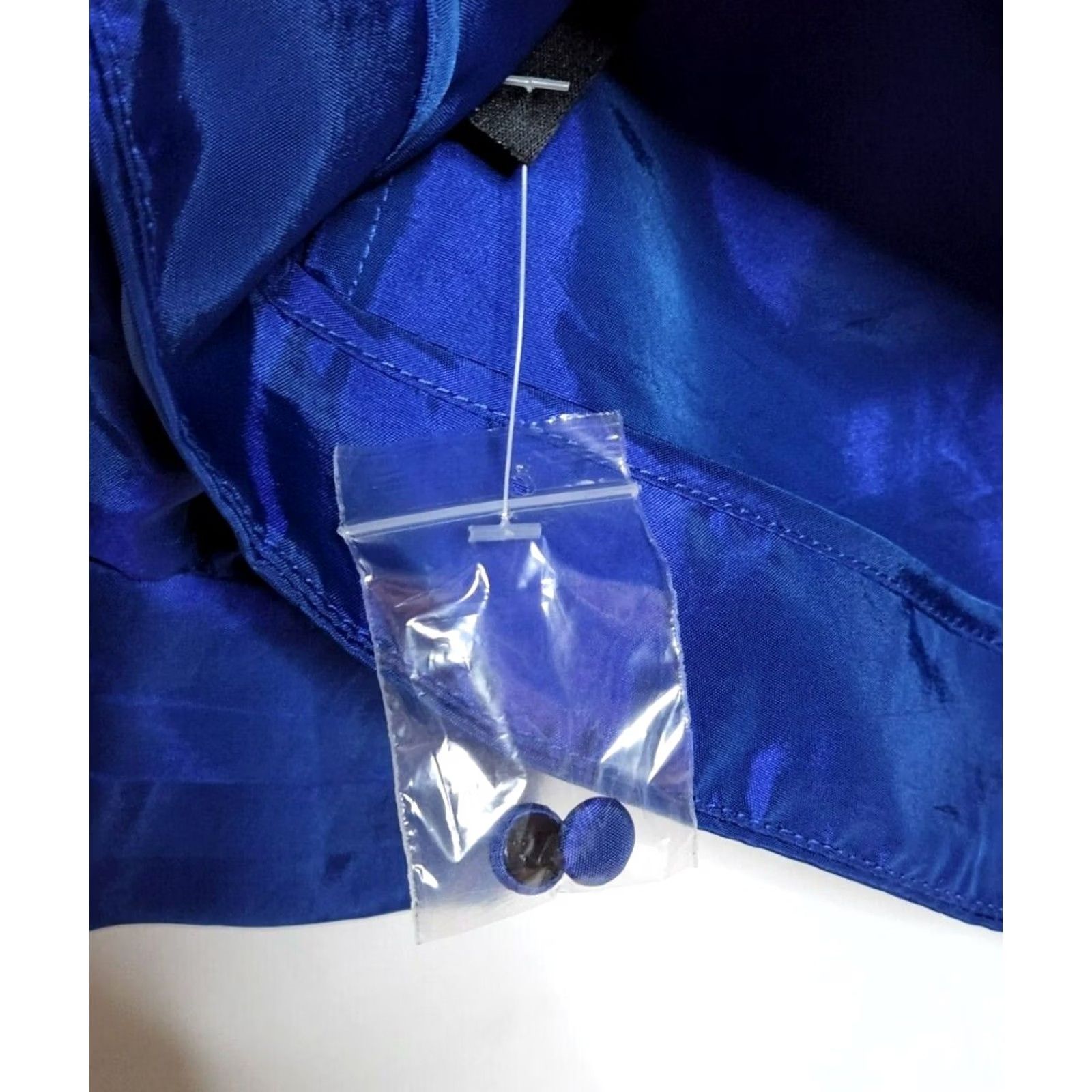 Vintage J Peterman Womens Blouse Button Up Ruffle Long Sleeve Blue Size 4 - Nylon Blend Solid Top Size S / US 4 / IT 40 - 5 Thumbnail