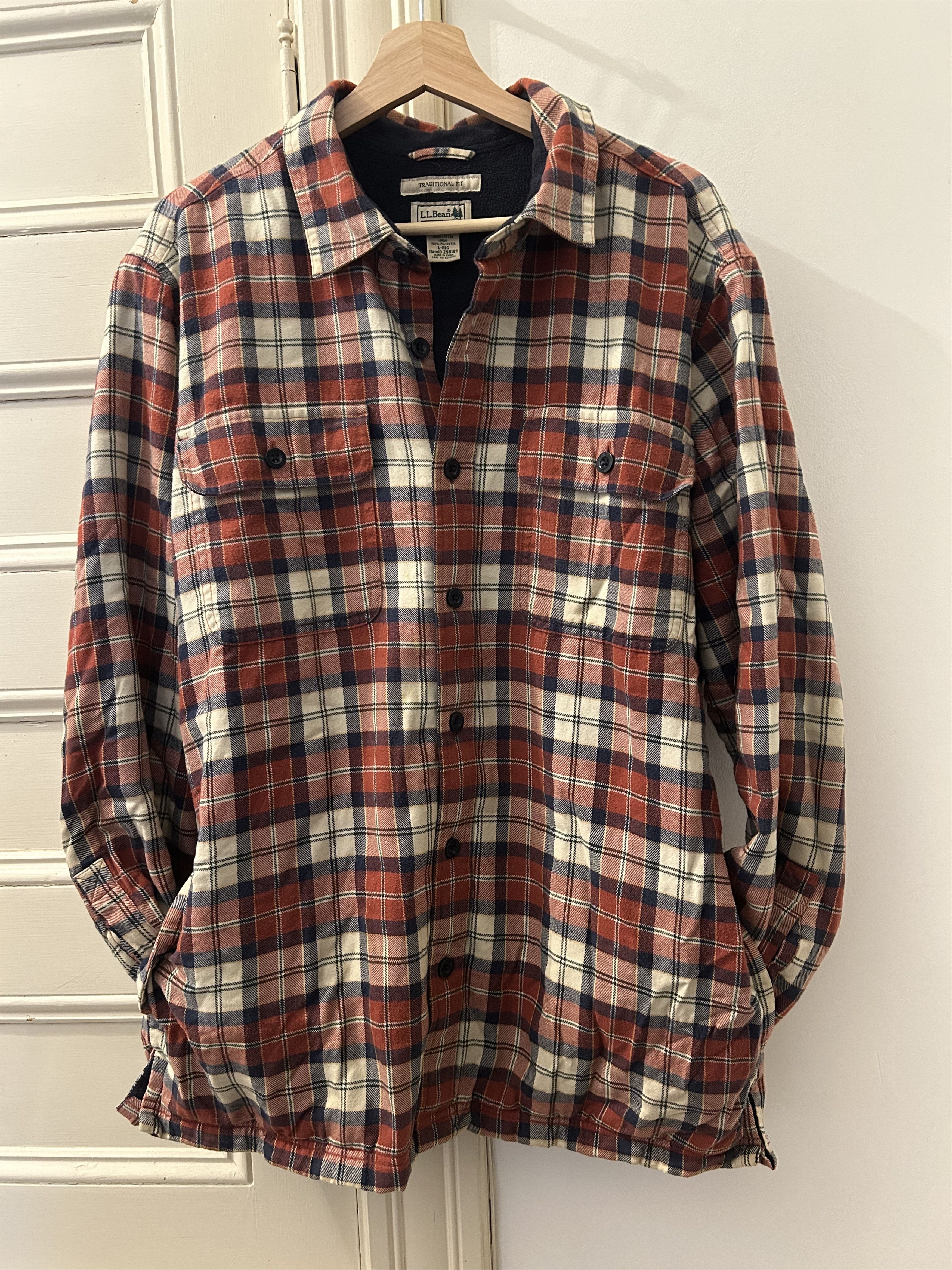 L.L. Bean L.L. Bean Fleece Lined Flannel Size US L / EU 52-54 / 3 - 4 Thumbnail