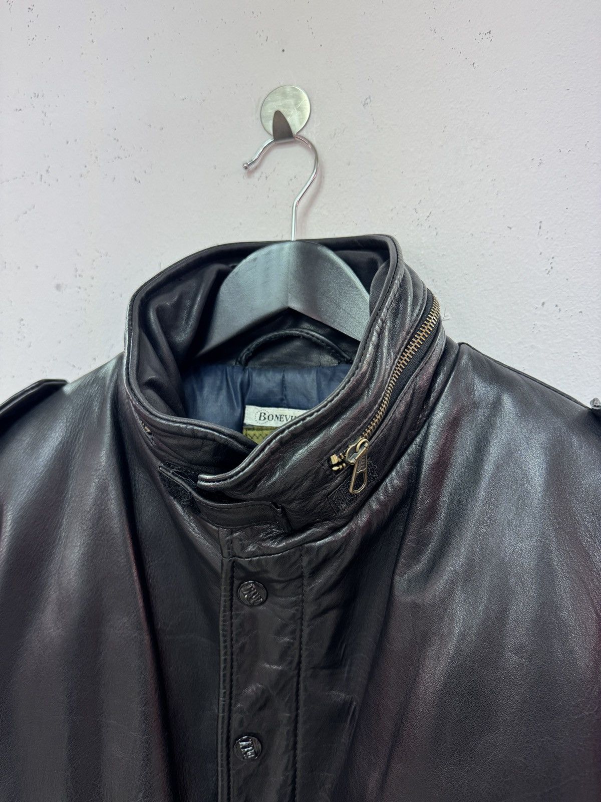Boneville goose down leather flight jacket