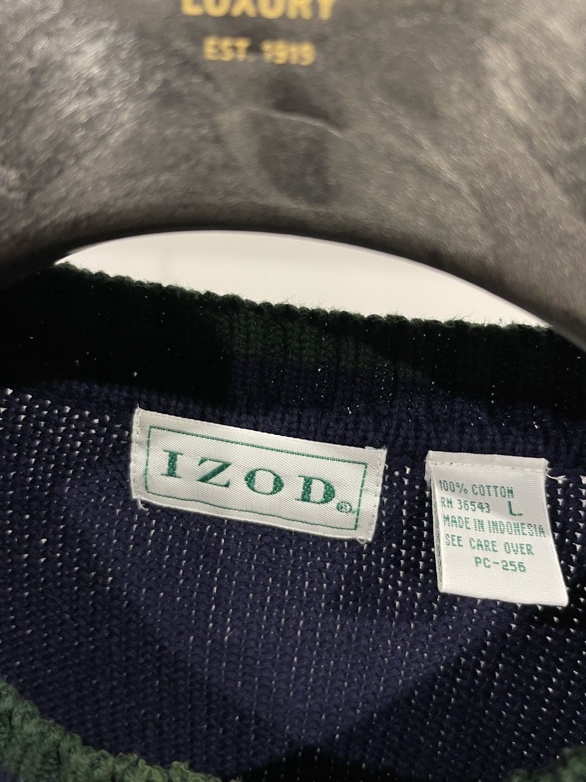 Izod × Vintage Vintage IZOD sweater jumper big logo rare dark blue L Size US L / EU 52-54 / 3 - 3 Thumbnail