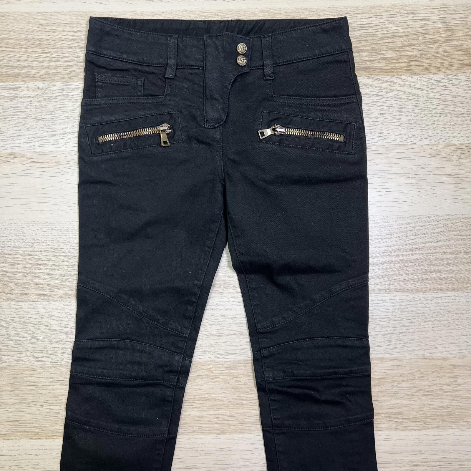 Balmain Balmain Black Moto Skinny Jeans Size 34" / US 12 / IT 48 - 1 Thumbnail