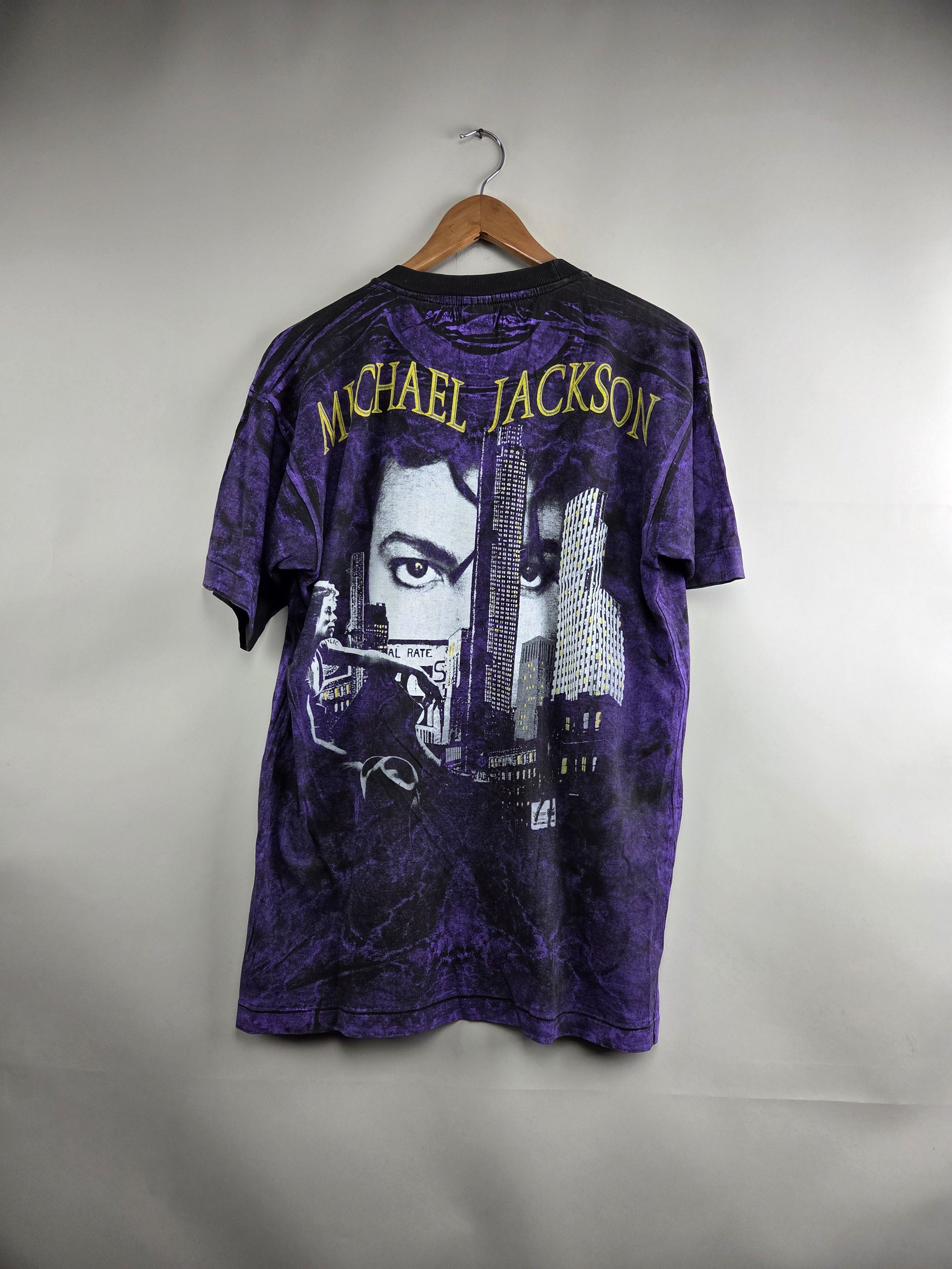 Band Tees × Michael Jackson × Vintage 1992 Michael Jackson Dangerous all over print XL Size US XL / EU 56 / 4 - 2 Thumbnail
