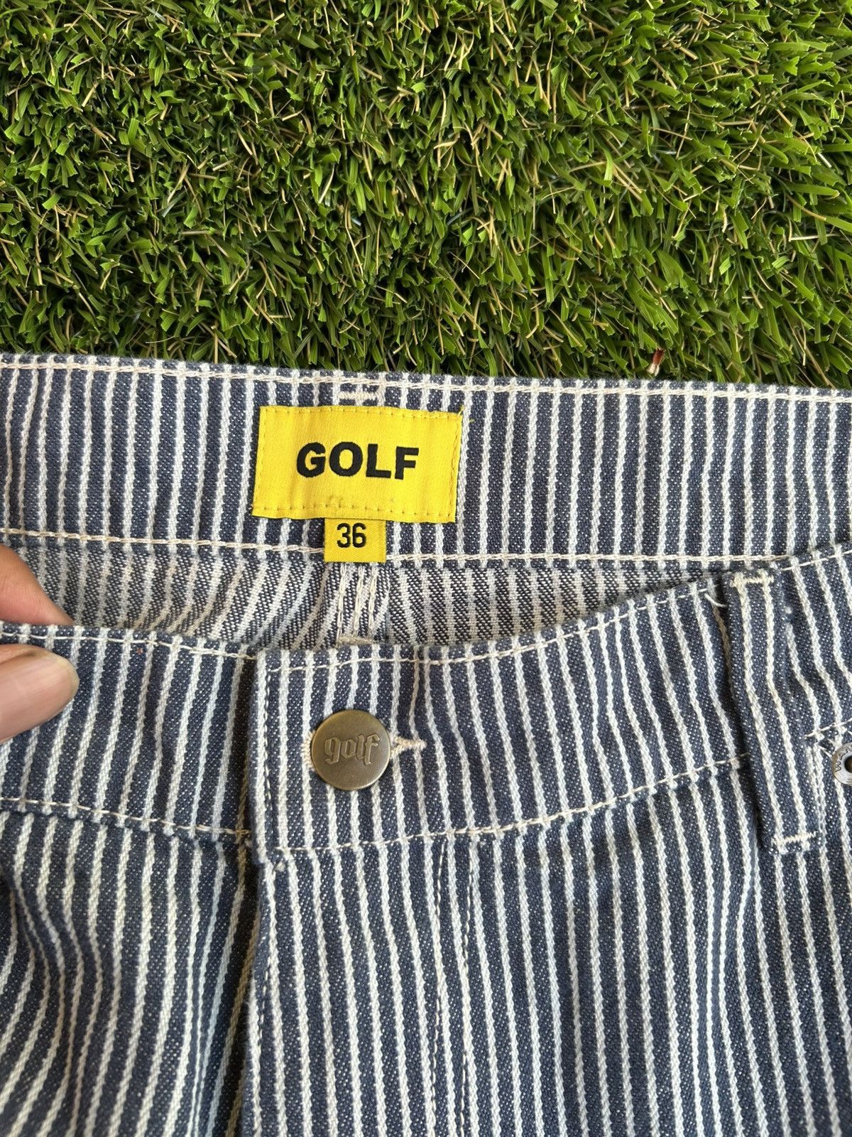 Golf Wang Golf Wang Stripped Blue Denim Double Knee Jeans Size US 36 / EU 52 - 3 Thumbnail