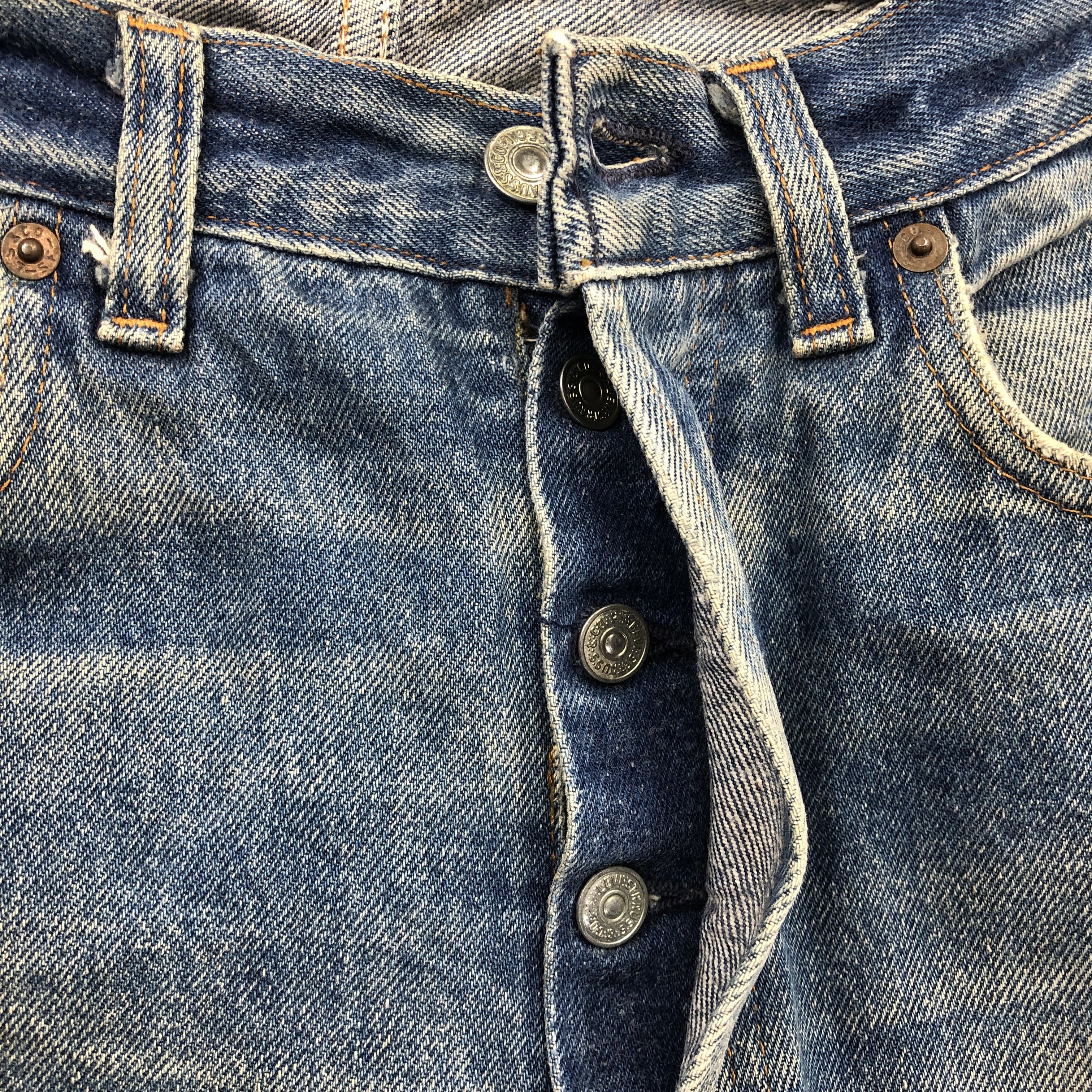 Levi's Vintage 80s Levis 501 Mud Wash Jeans Levi's Distressed Denim Size US 30 / EU 46 - 7 Thumbnail
