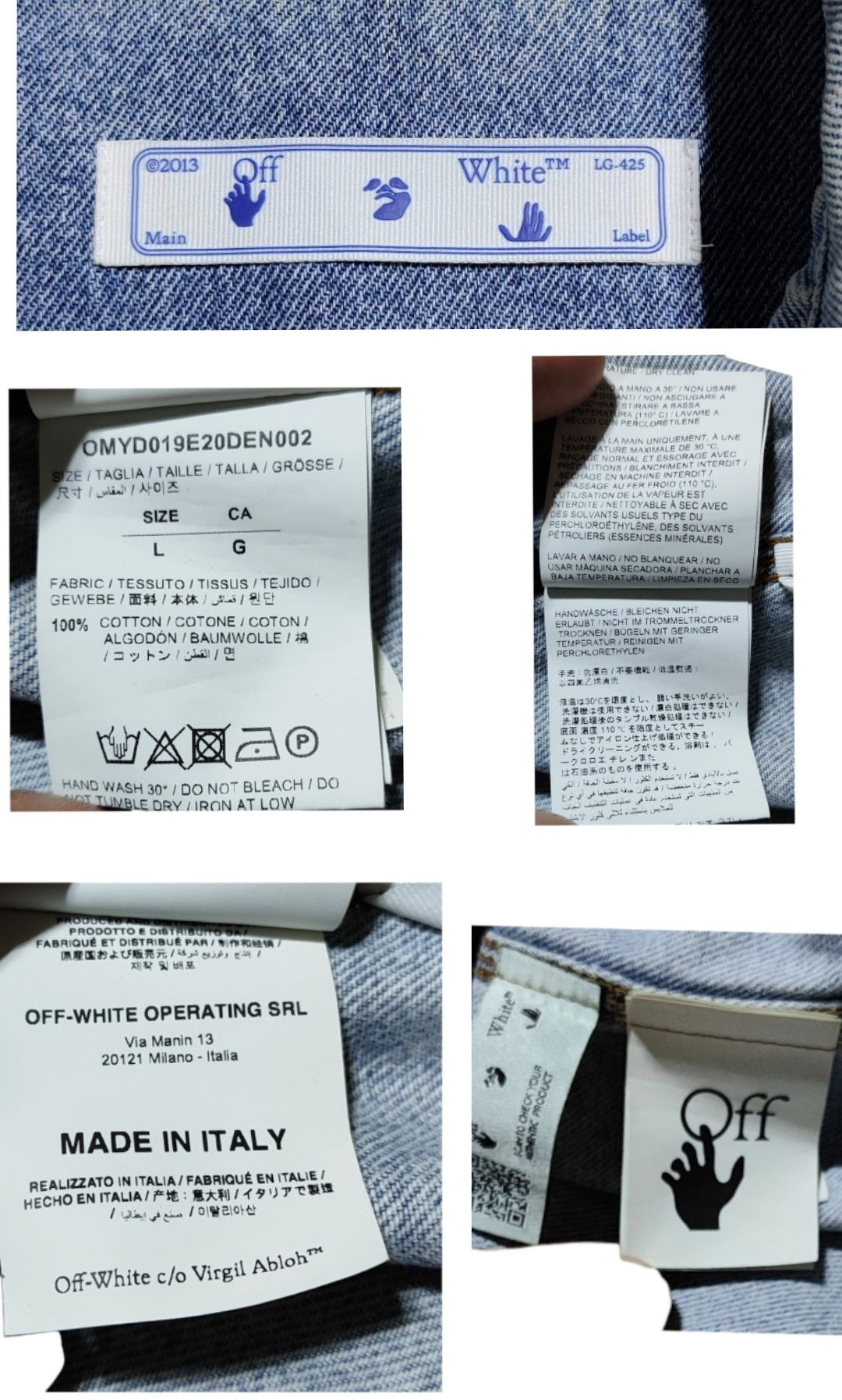Off-White Off-White Black Arrow Motif Iconic Logo Denim Jacket Size US XL / EU 56 / 4 - 7 Thumbnail