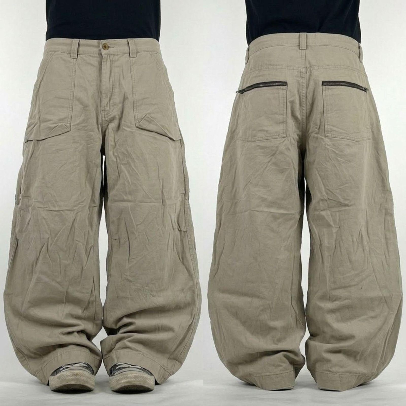Vintage zx vintage faded wide Leg flared ripped cargo pants | Grailed