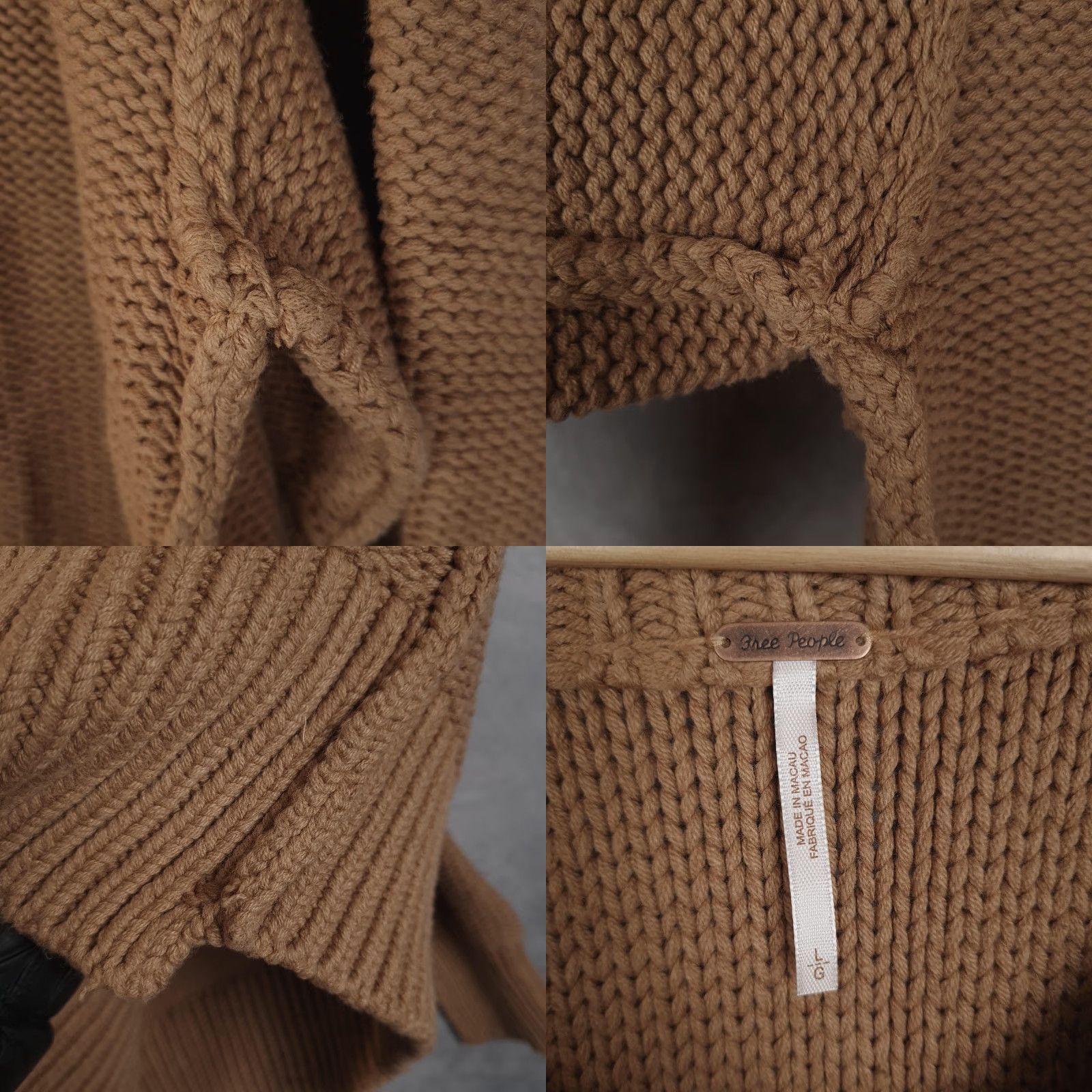 Free People Free People Sweater Womens Large Brown V-Neck Oversized Pullover Knits Chunky Knit Casual Fall Winter Size L / US 10 / IT 46 - 10 Thumbnail