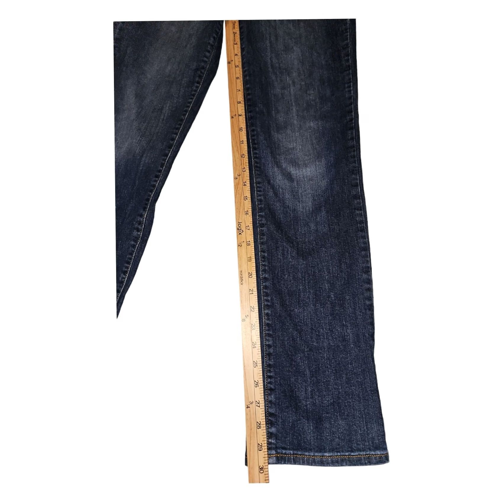 Calvin Klein VINTAGE Calvin Klein Jeans Skinny Blue Denim Embroidered 5-Pocket Regular Womens Size 29 32x30 Hipster Preppy Rise Low-Custom Quirk de Size 29" - 6 Thumbnail