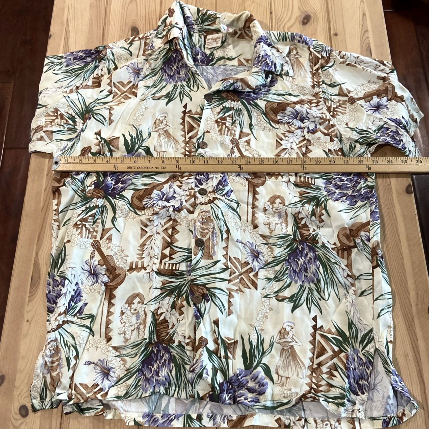 Vivobarefoot VTG Go Barefoot Shirt Men’s Large Collared Short Sleeve Floral Hawaiian Aloha Button-Up Size US M / EU 48-50 / 2 - 6 Thumbnail