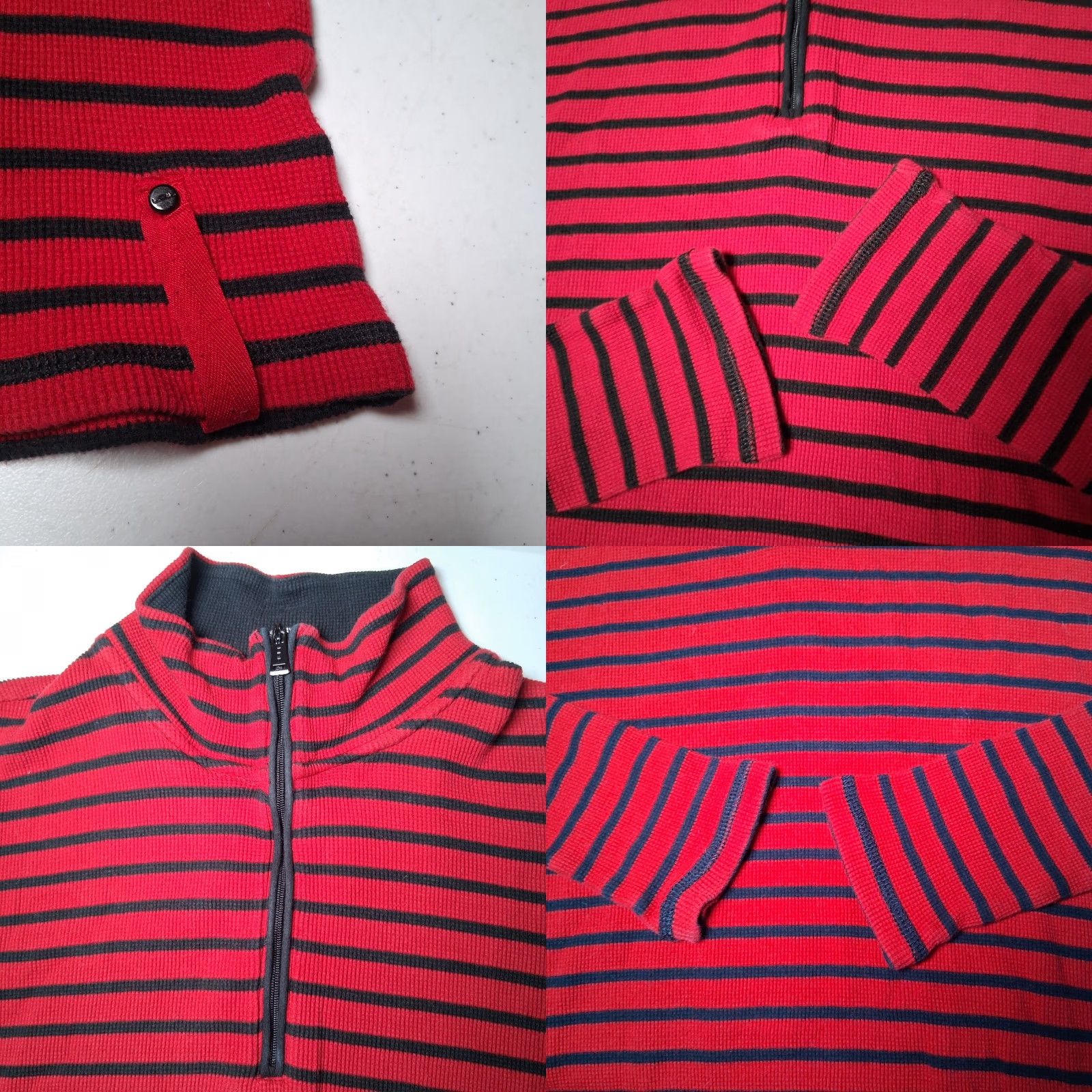 Ralph Lauren Lauren Ralph Lauren Shirt Women XS Thermal Red Black Stripe 1/4 Zip PreppyREAD Size XS / US 0-2 / IT 36-38 - 9 Thumbnail