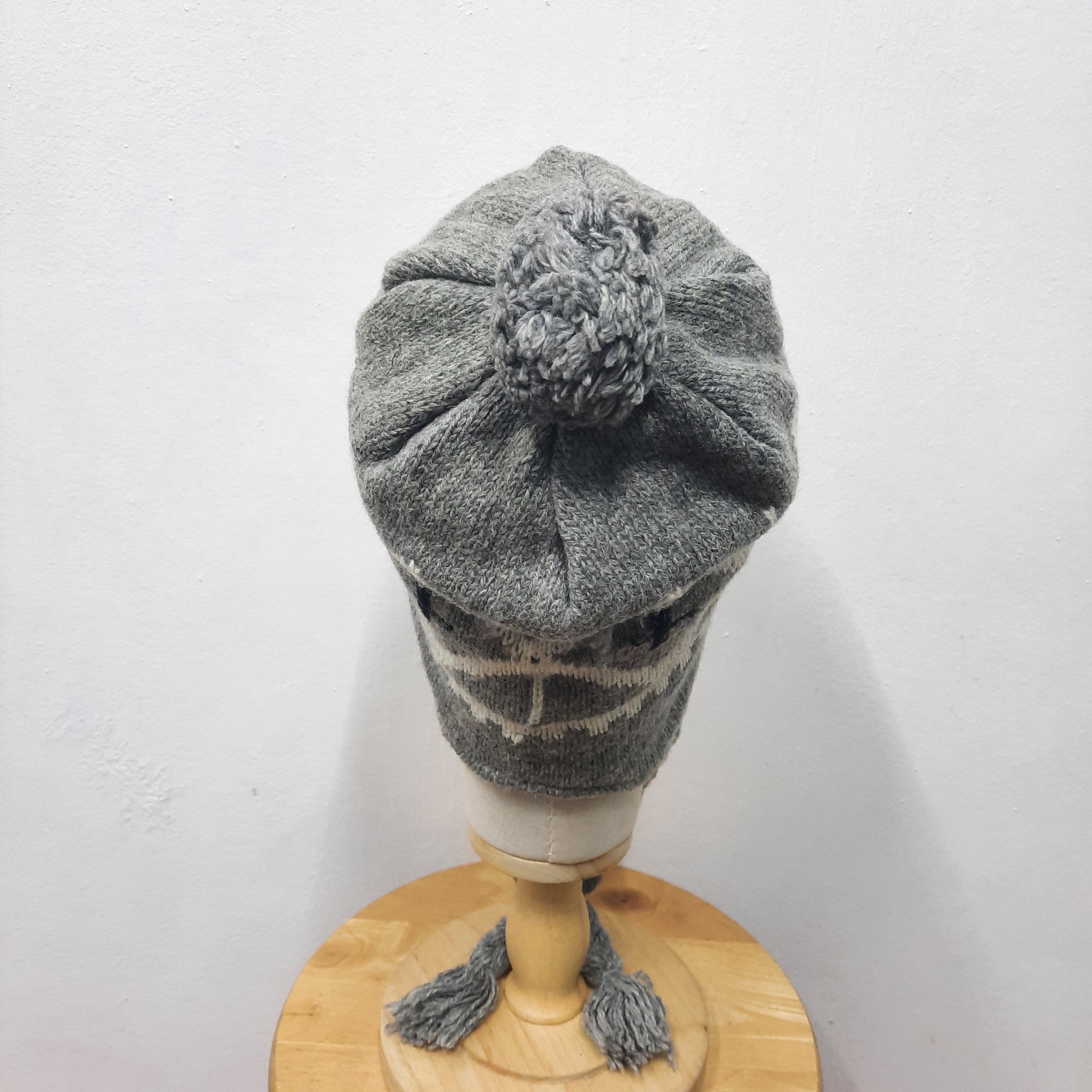 Japanese Brand 🏔 Vintage skiwear style wool earflap beanie hat Size ONE SIZE - 3 Thumbnail