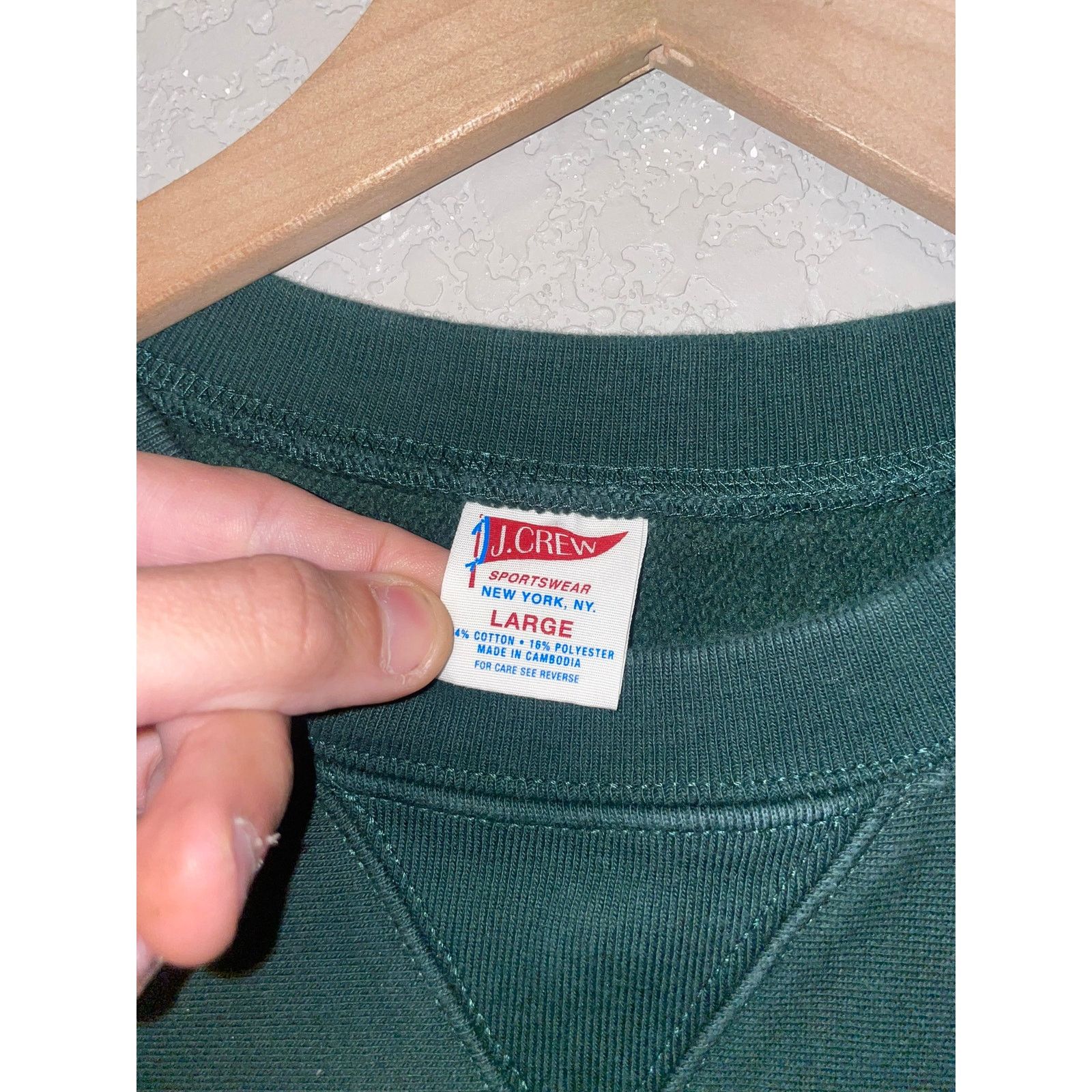 J.Crew Vintage J Crew Sweatshirt Green Blank Stained 90s HEAVY VTG Size US L / EU 52-54 / 3 - 8 Thumbnail