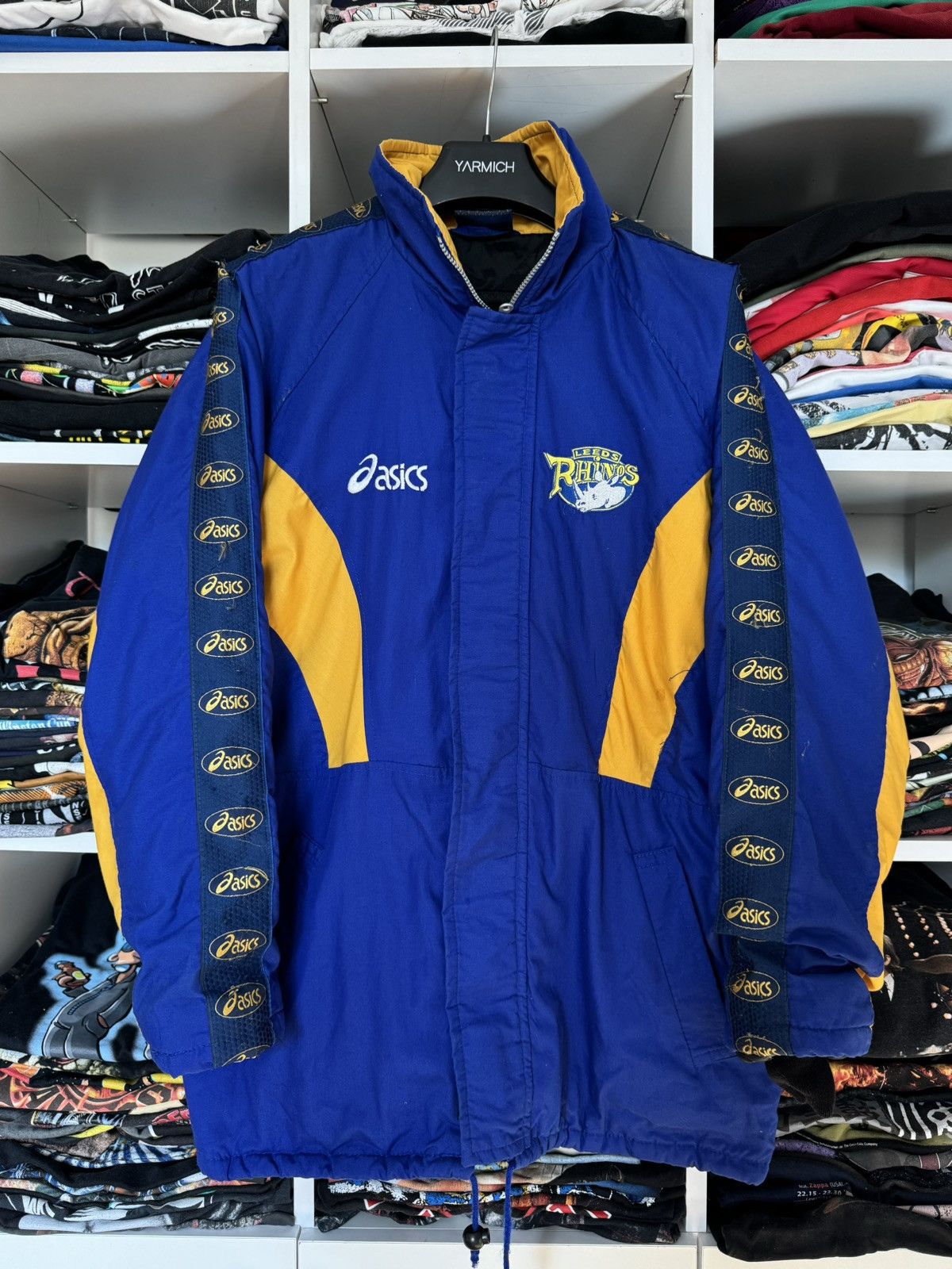 Asics × Vintage Vintage 90s Asics Lampas Blue Yellow Jacket Size US XL / EU 56 / 4 - 2 Thumbnail