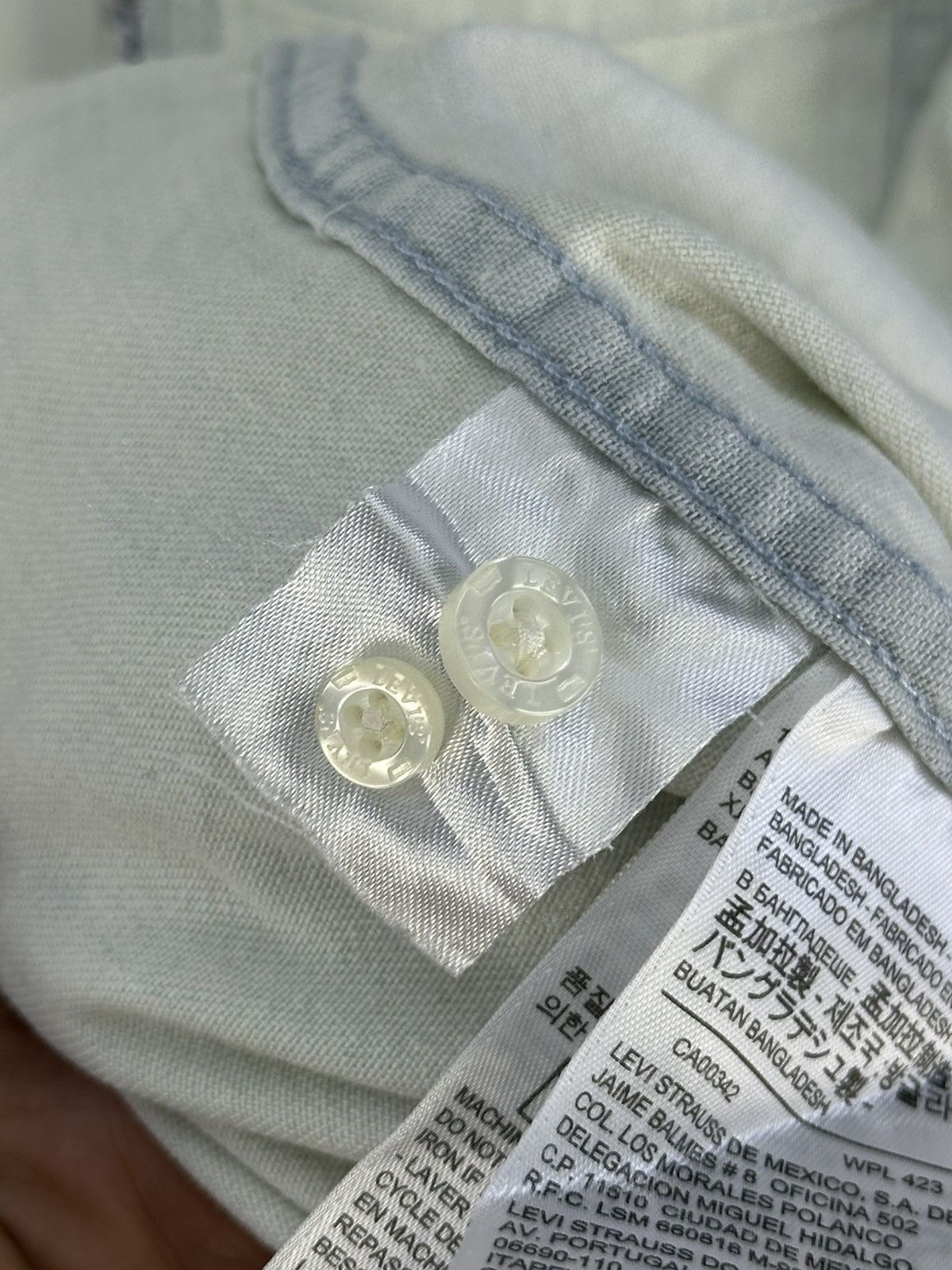 Levi's Levis White Tab Denim Worker Flannel Shirt Button Up Size US L / EU 52-54 / 3 - 18 Thumbnail