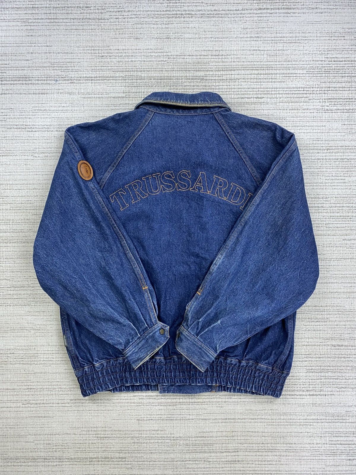 Trussardi Vintage Trussardi Rare Oversize Denim Blue Jacket Size US XL / EU 56 / 4 - 9 Thumbnail