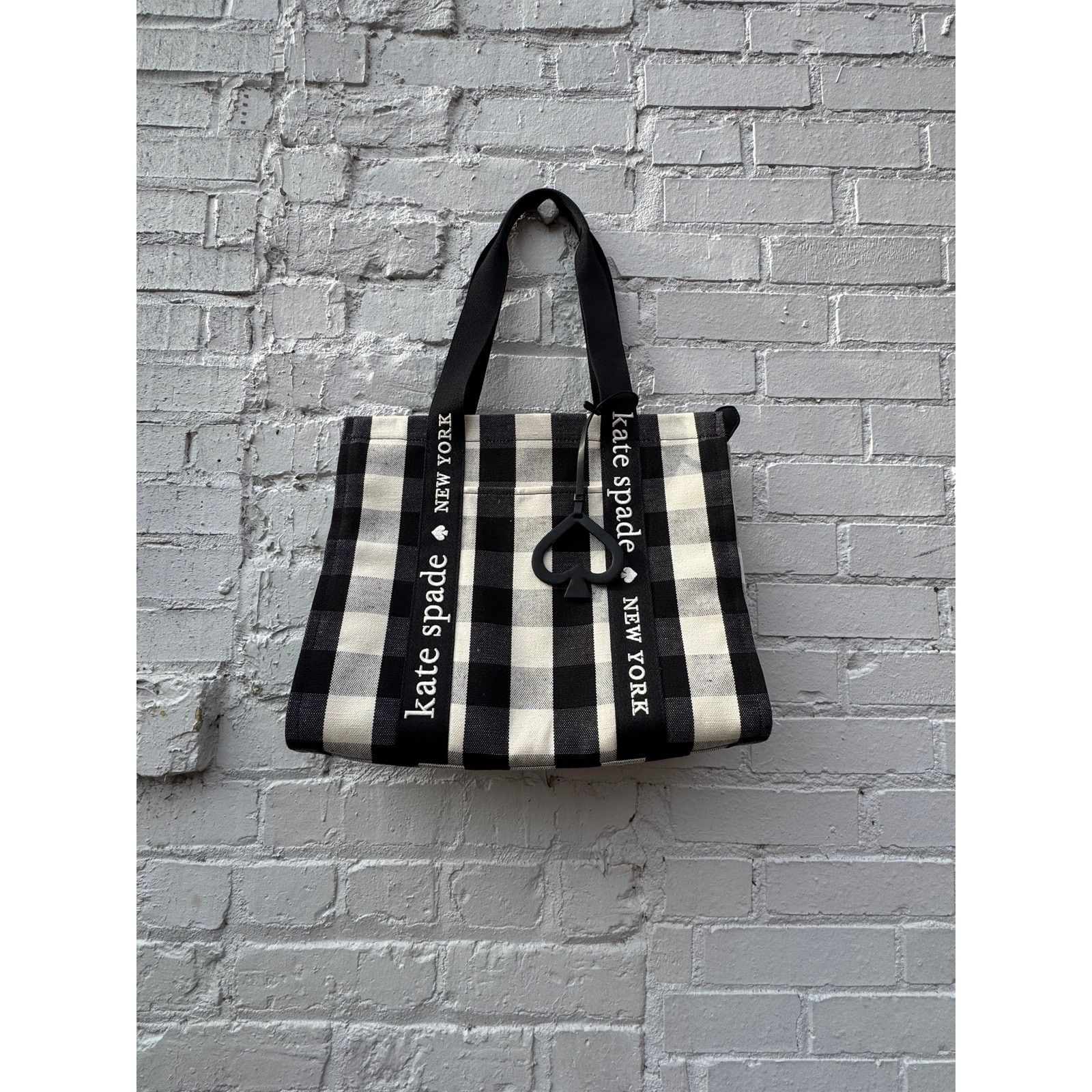 Kate Spade Kate Spade Black and White Gingham Market Bag Size ONE SIZE - 1 Thumbnail