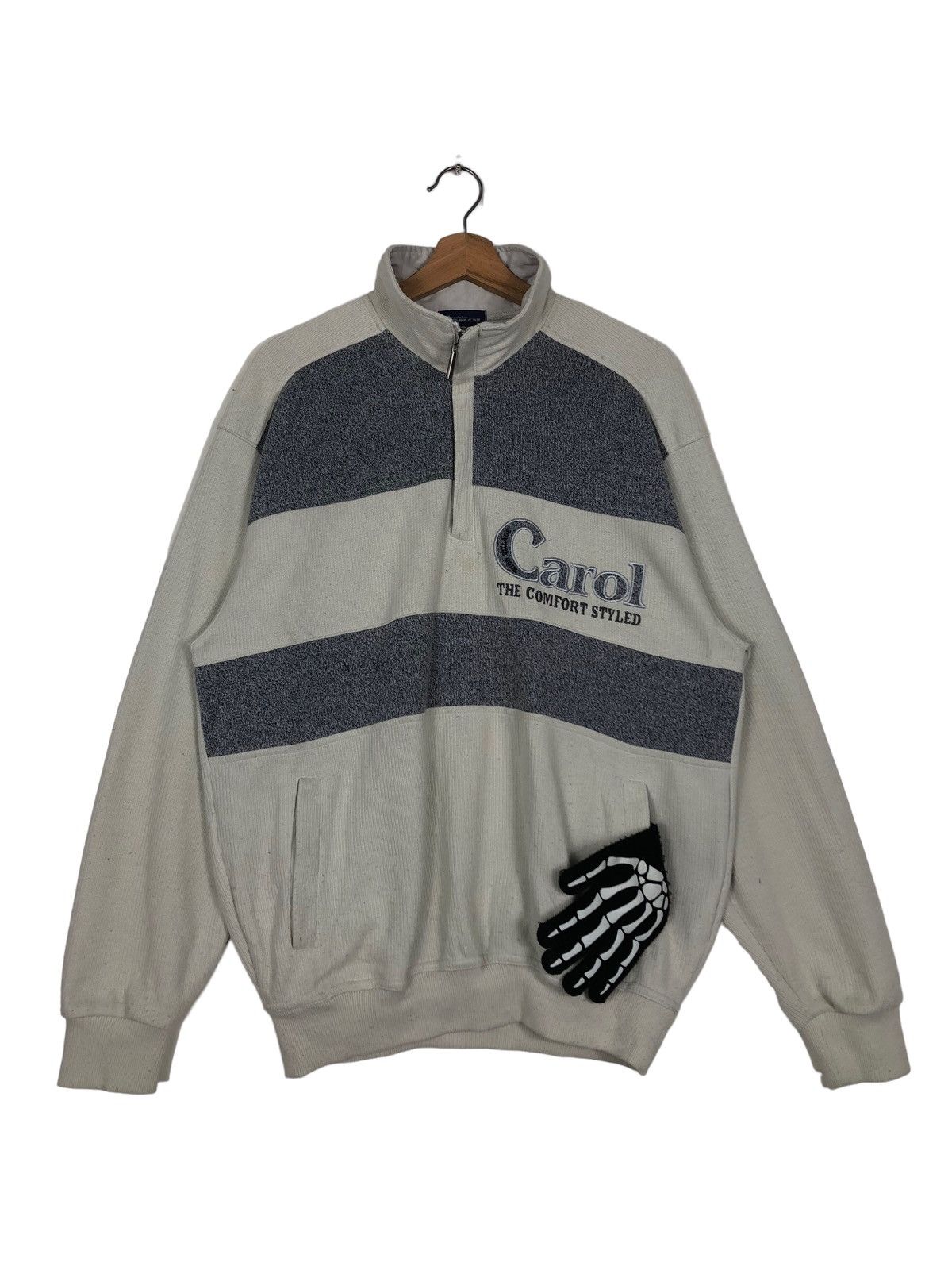 Japanese Brand 🔥90’s Vintage Sweatshirt Collar Carol Big Logo Spell Out Size US L / EU 52-54 / 3 - 1 Thumbnail