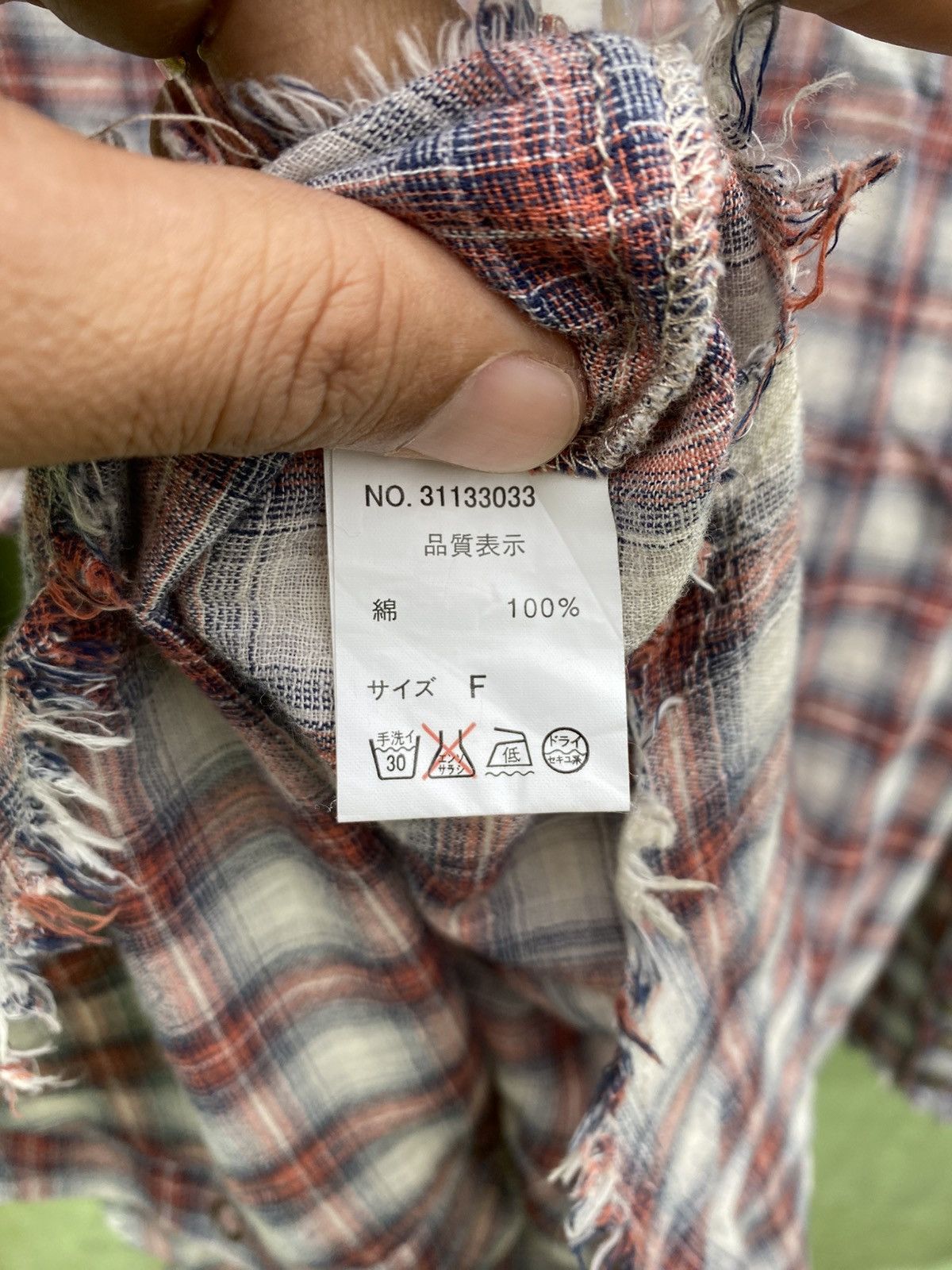 GOA GOA Vintage Distressed Plaid Western Raw Hem Grunge Fade Size ONE SIZE - 14 Thumbnail
