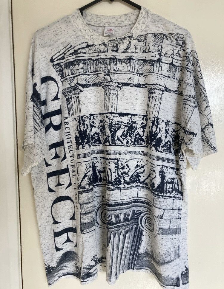 Vintage Vintage Ancient Greece Acropolis Greek Mythology AOP T-shirt Size US L / EU 52-54 / 3 - 1 Thumbnail