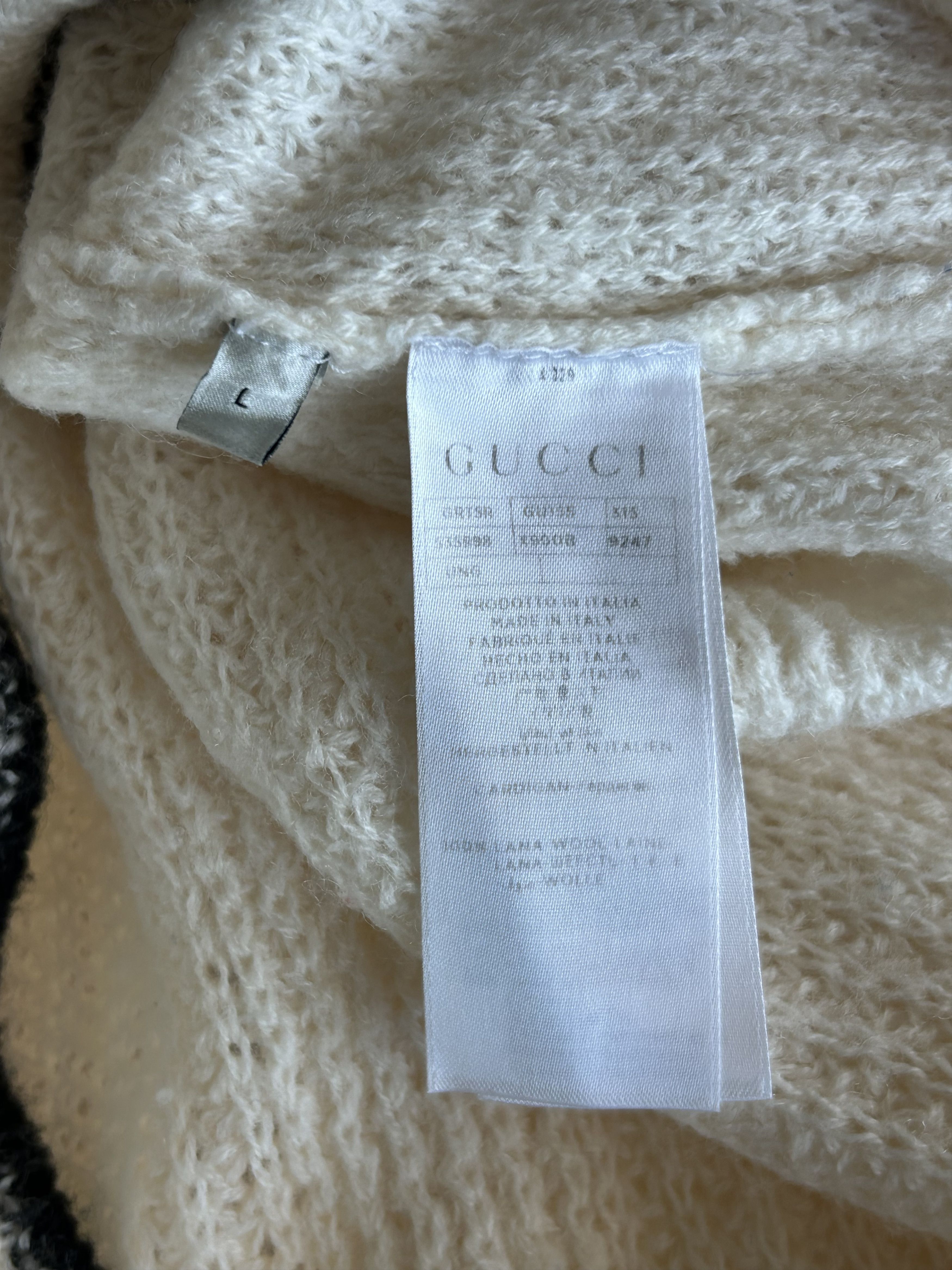 Balenciaga Gucci Cream & Black Elephant Logo Women's Knit Cardigan Size M / US 6-8 / IT 42-44 - 4 Thumbnail