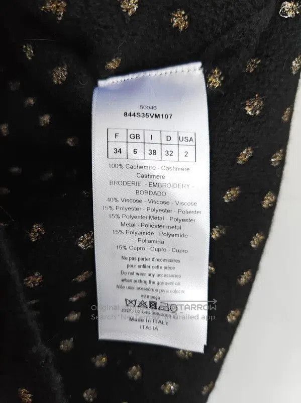 Dior Dior Black Wool Polka Dot Long Sleeve Sweater . Size XXS / US 00 / IT 34 - 7 Thumbnail