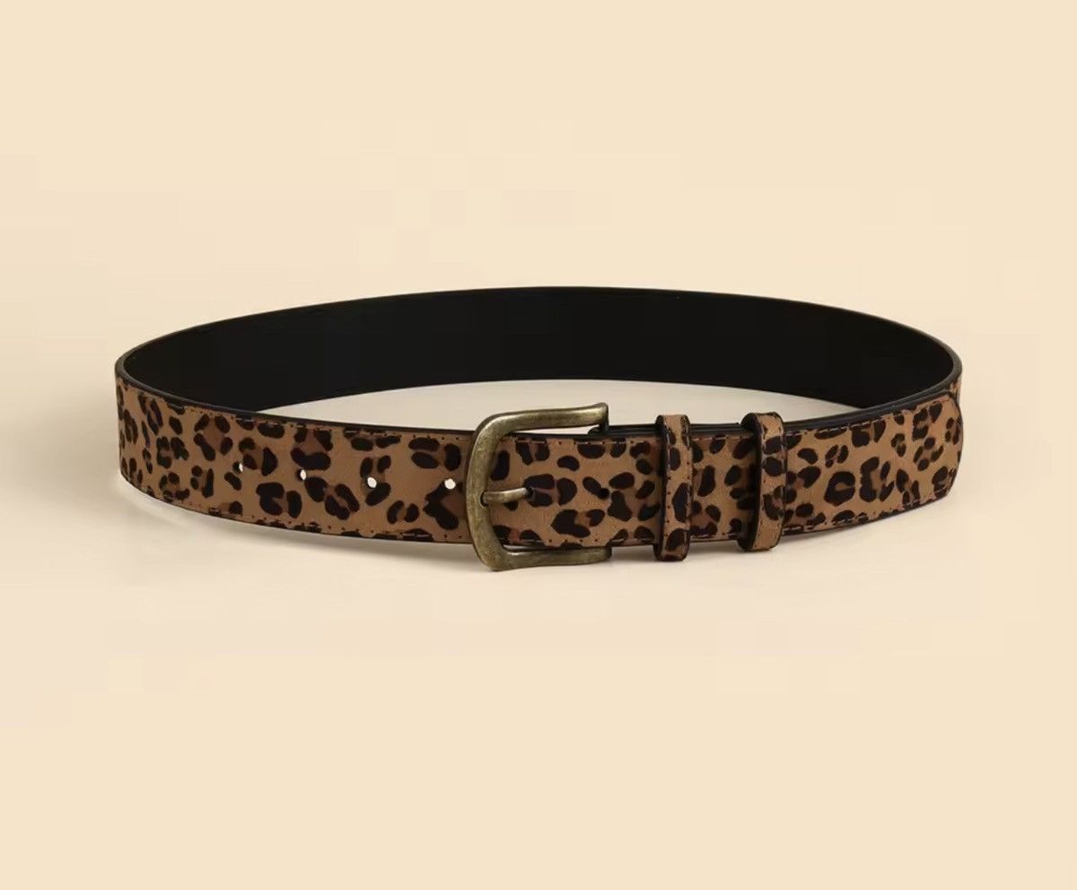 Japanese Brand 2000s leopard cheetah print belt Size 32 - 4 Thumbnail