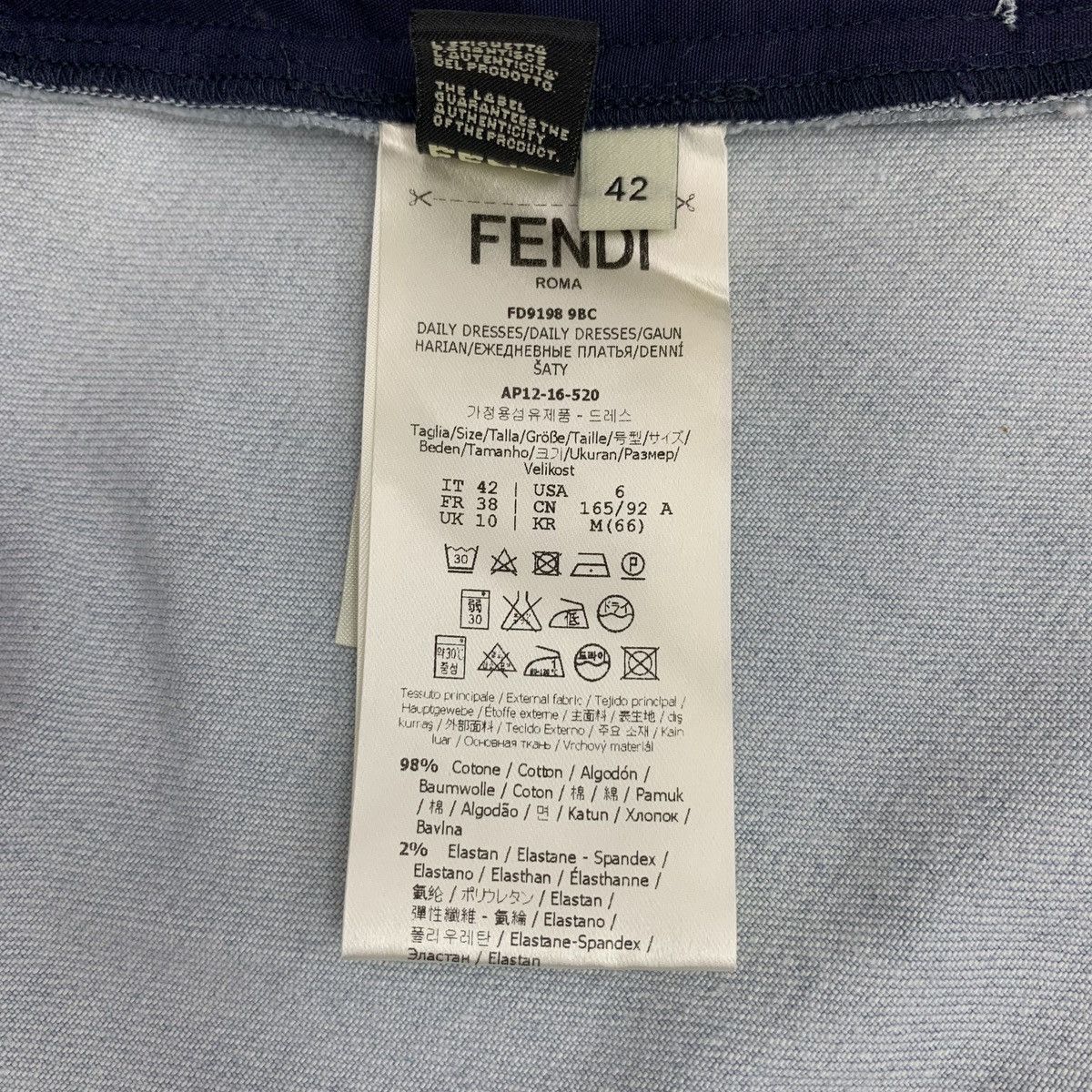 Fendi Fendi light blue floral embellished cotton denim dress Size M / US 6-8 / IT 42-44 - 6 Thumbnail