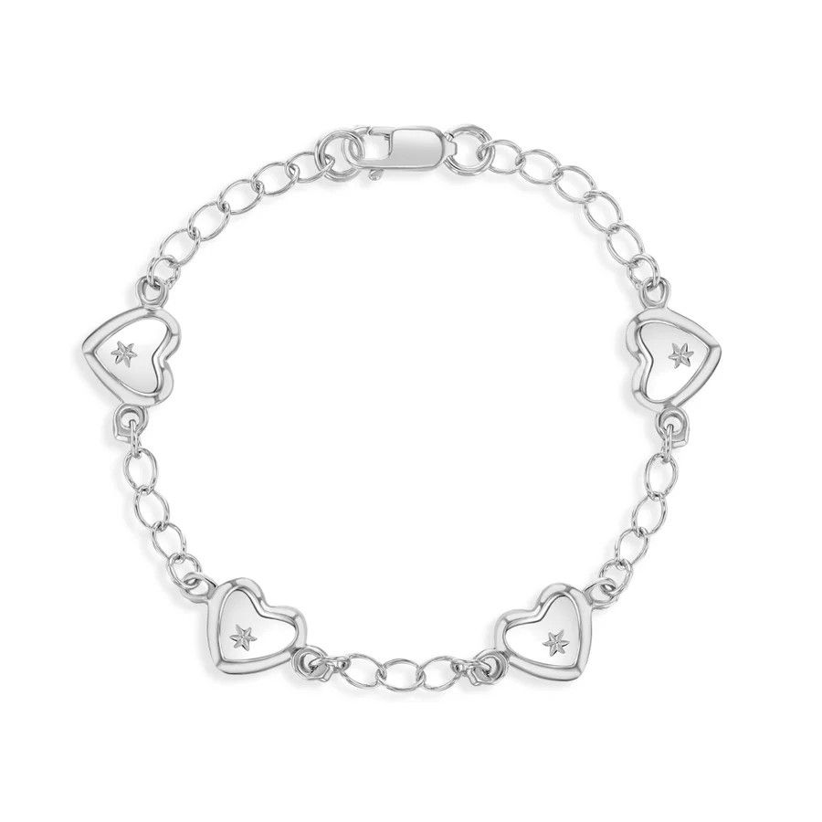 Other 5" Heart Charm Baby / Toddler Bracelet - Sterling Silver Size ONE SIZE - 1 Thumbnail