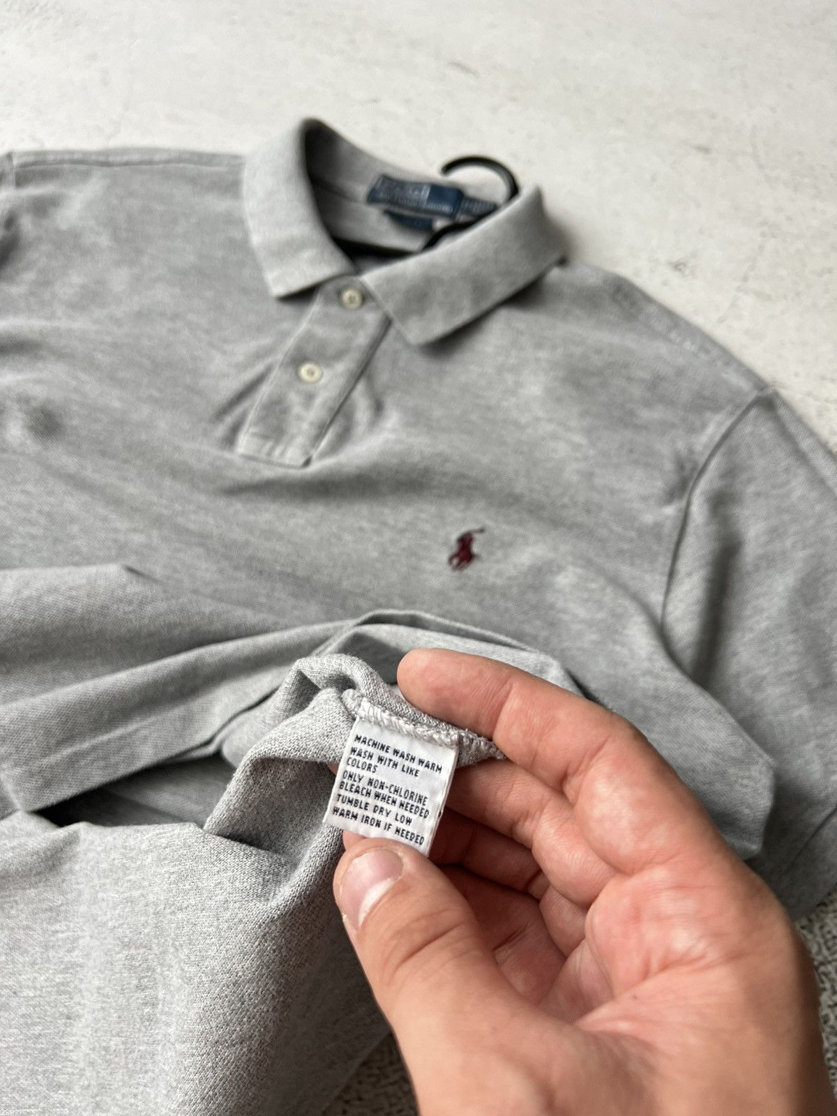 Polo Ralph Lauren ⬜️ Vintage Ralph Lauren Grey Polo Shirt XL – Red Pony Size US XL / EU 56 / 4 - 6 Thumbnail
