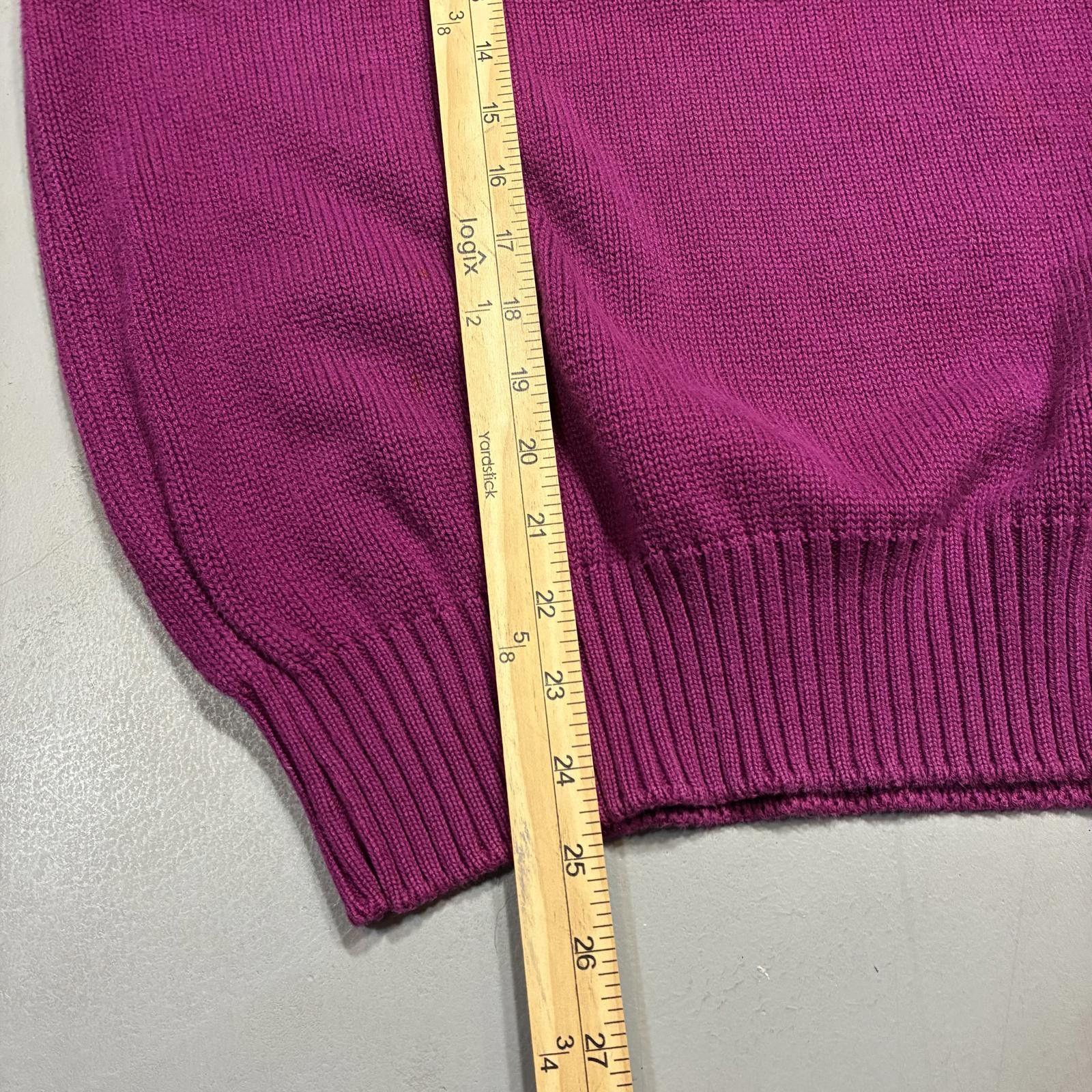 Lands' End Vintage 80s Lands End Purple Knit Sweater Men's Sz L Cotton Size US L / EU 52-54 / 3 - 8 Thumbnail